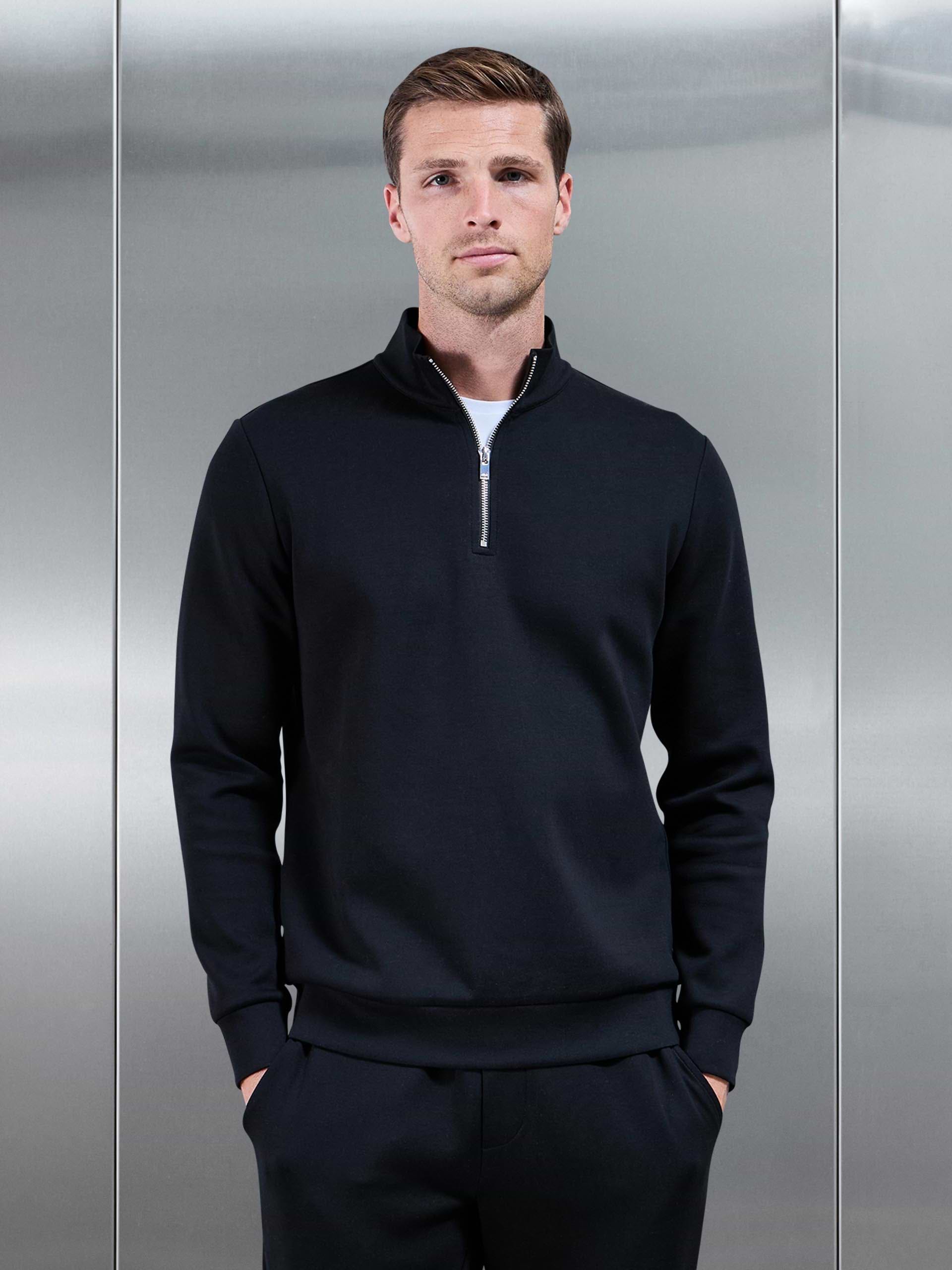 Interlock Jersey Half Zip in Black