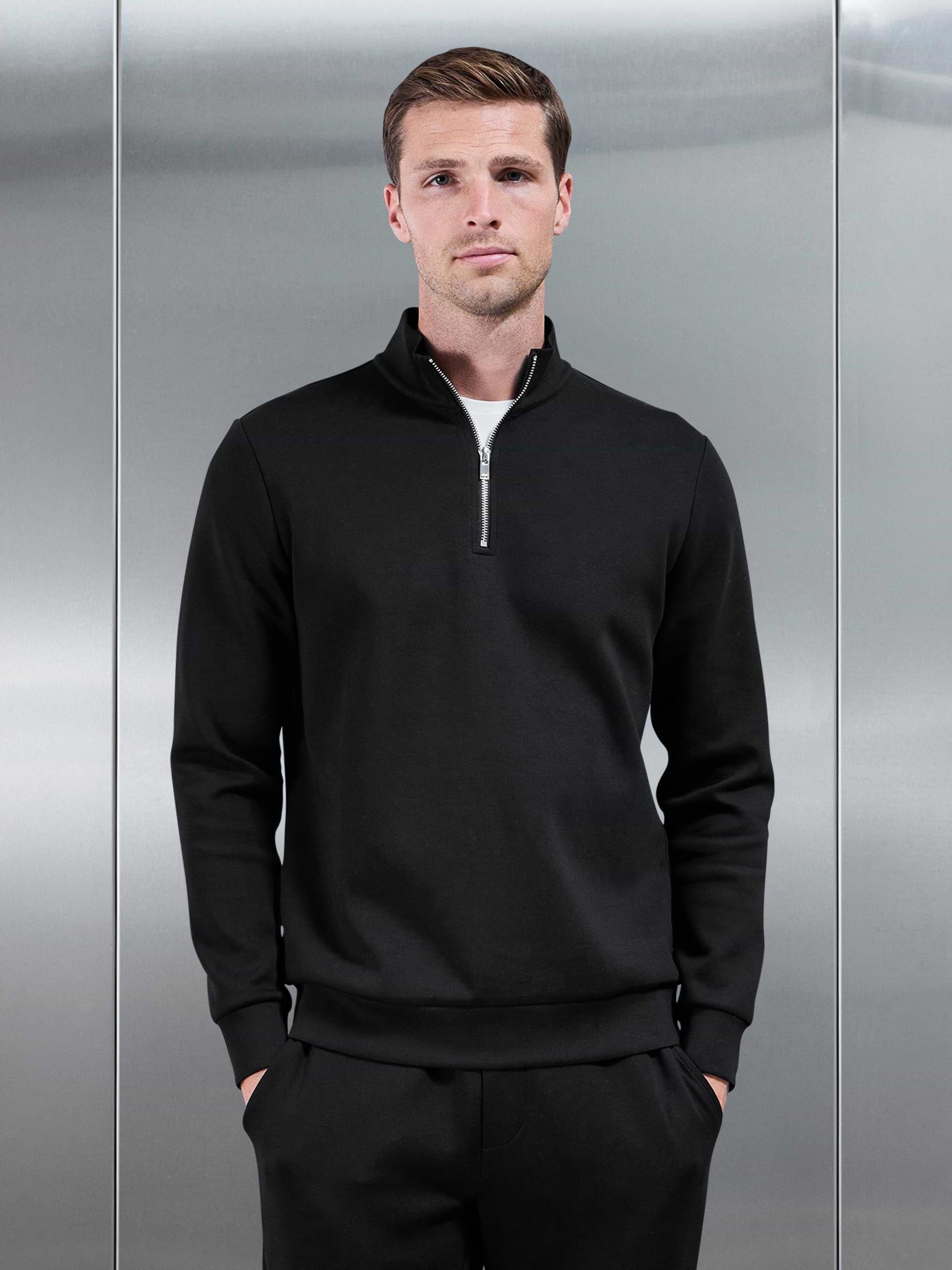 Interllock Interlock Jersey Half Zip in Black | ARNE UK