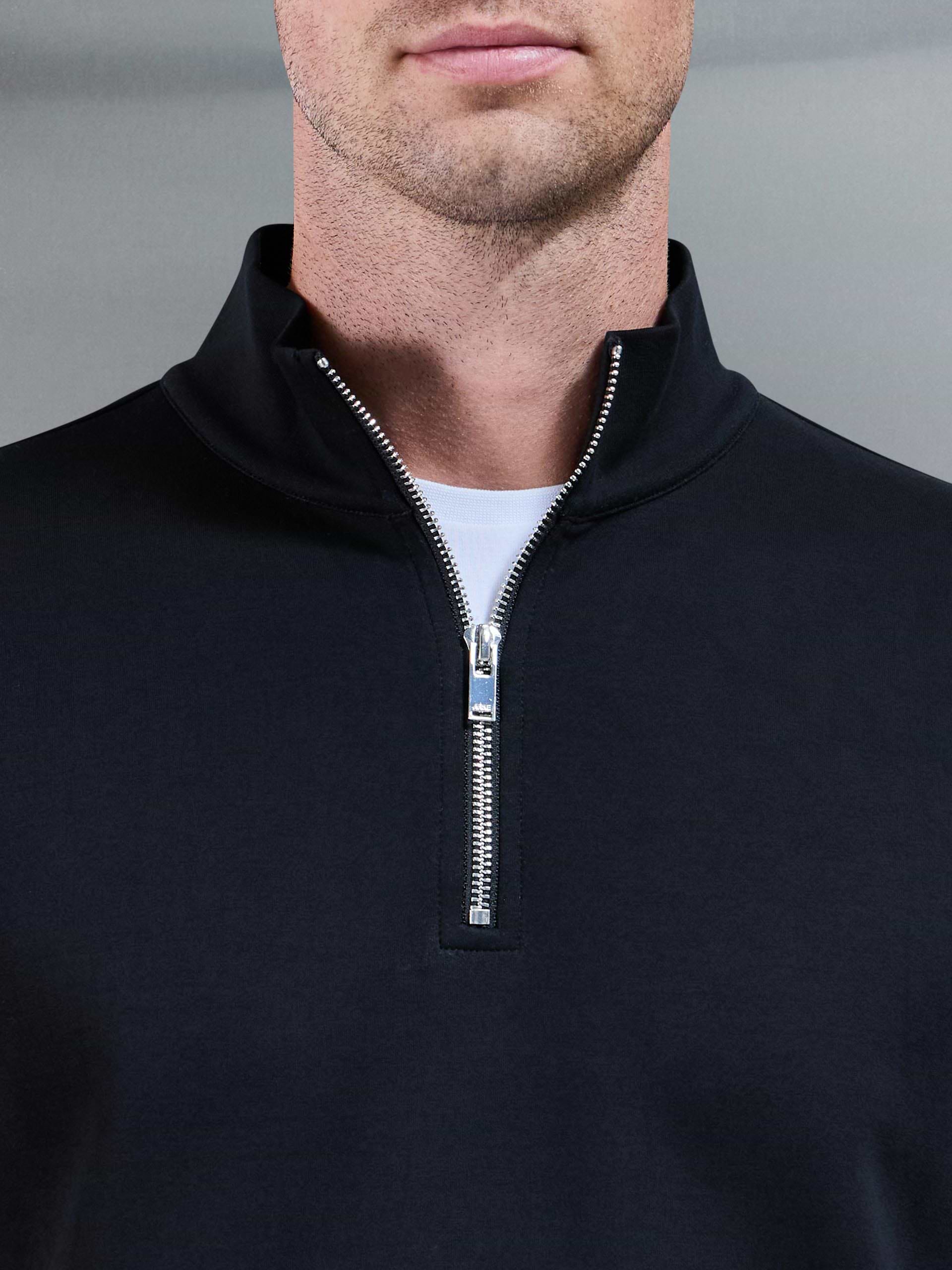 Interlock Jersey Half Zip in Black