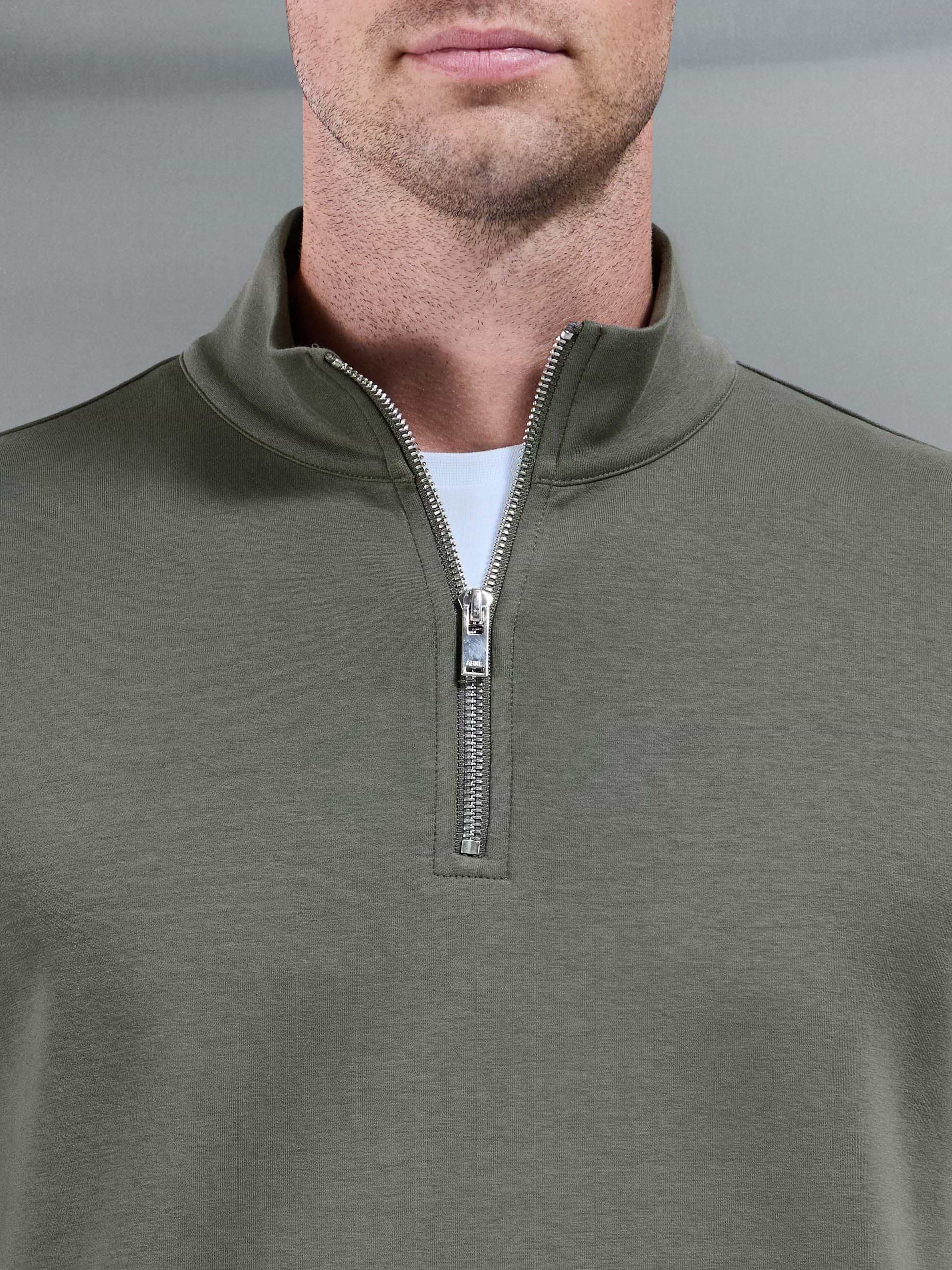 Interlock Jersey Half Zip in Sage