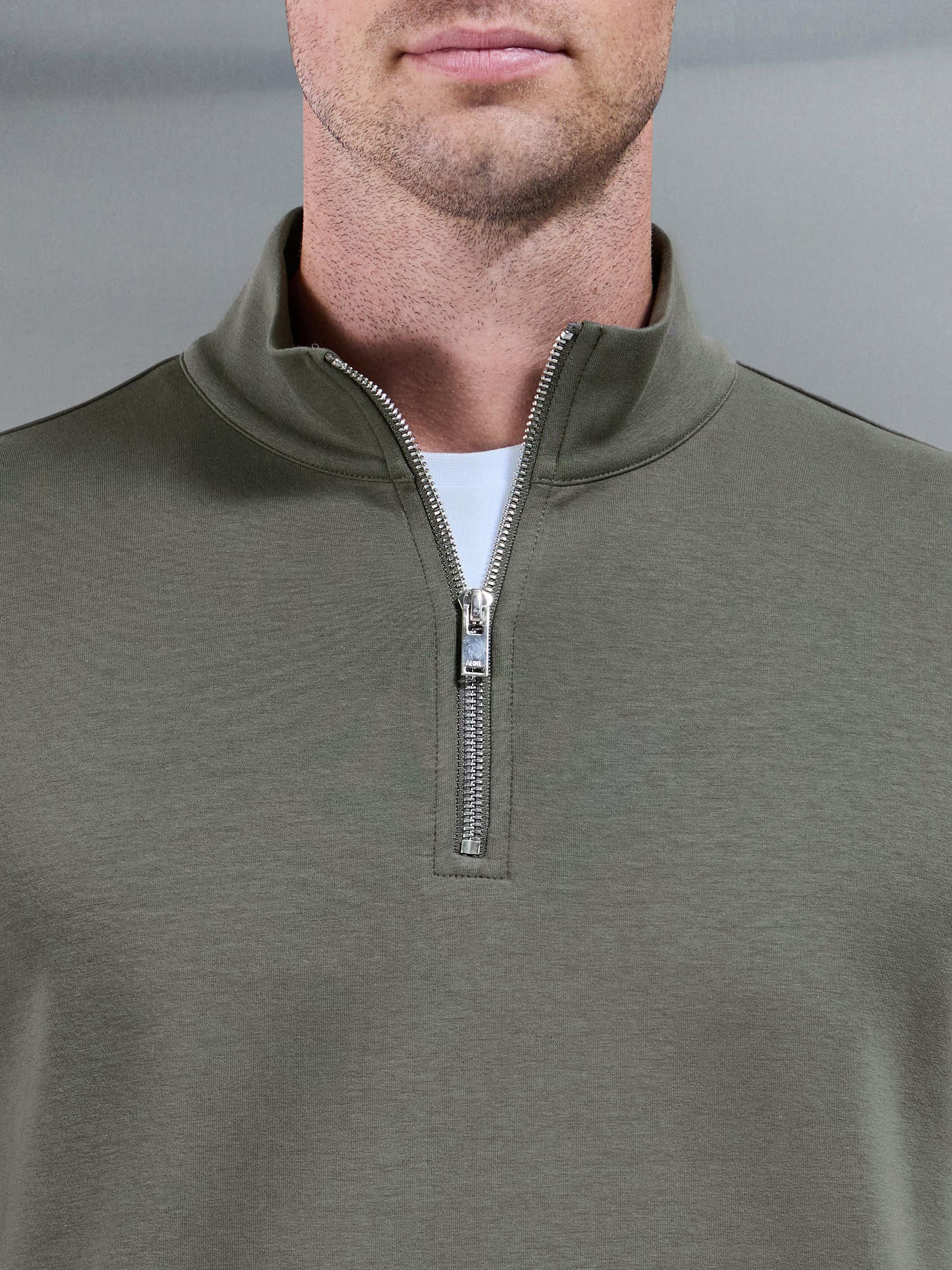 Interlock Jersey Half Zip in Sage