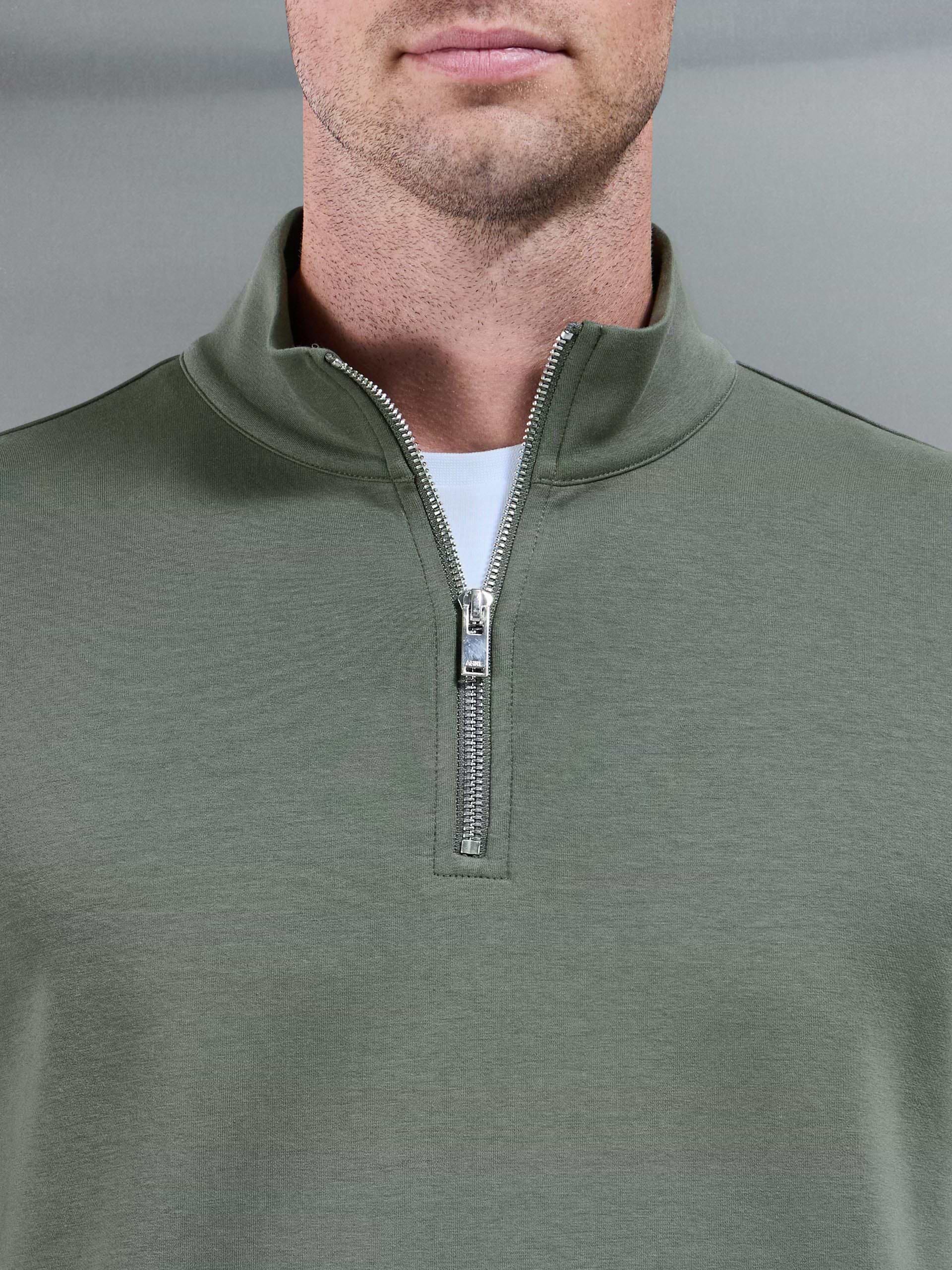 Interlock Jersey Half Zip in Sage