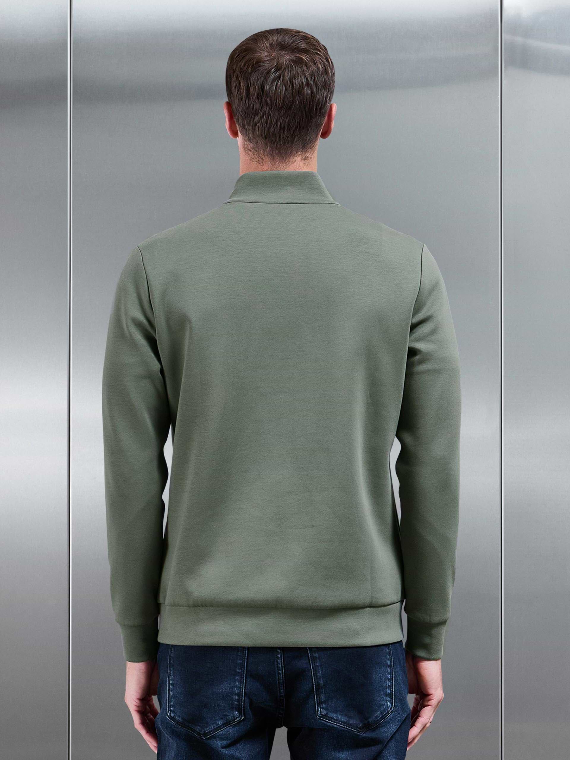 Interlock Jersey Half Zip in Sage
