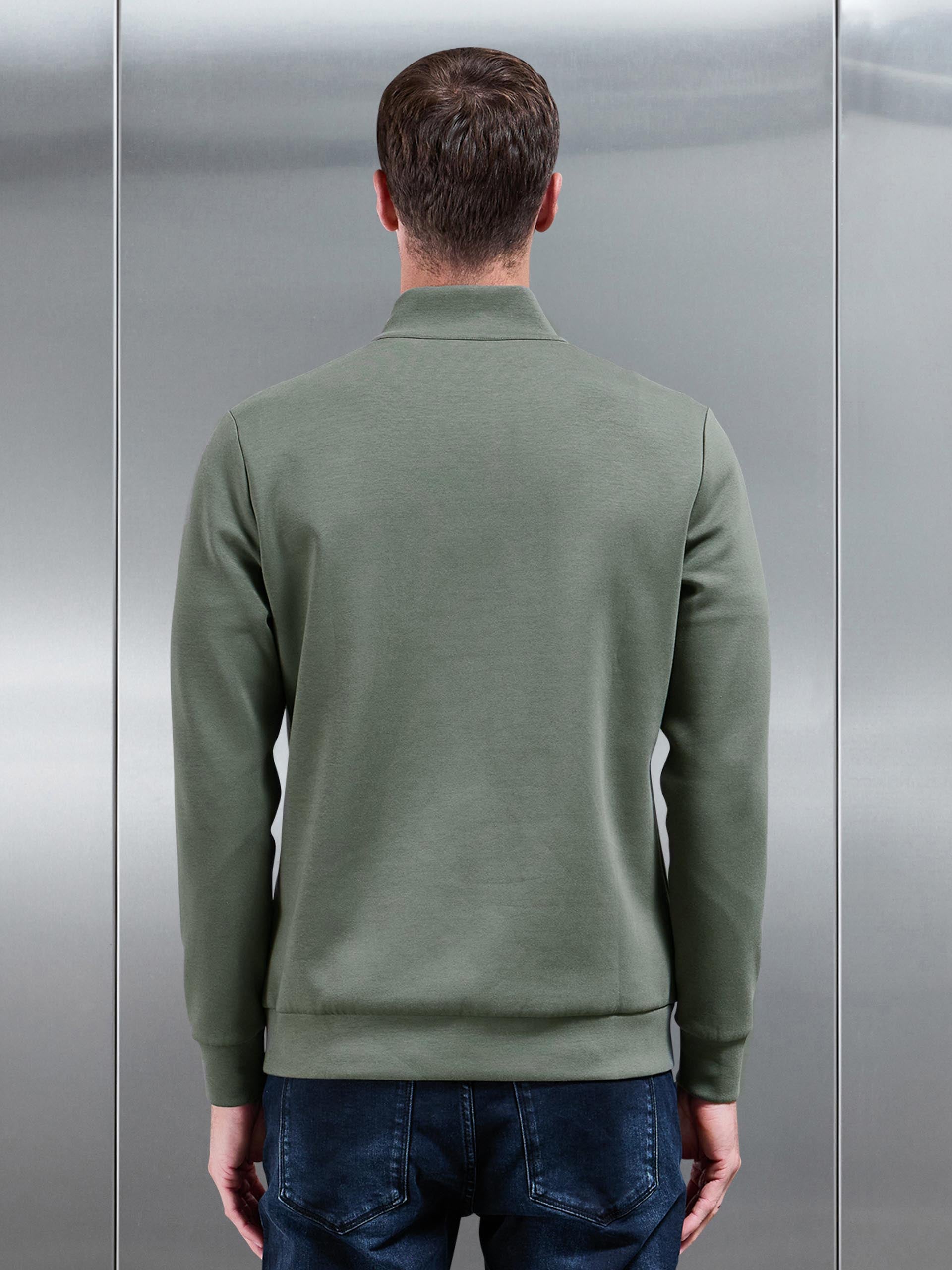 Interlock Jersey Half Zip in Sage