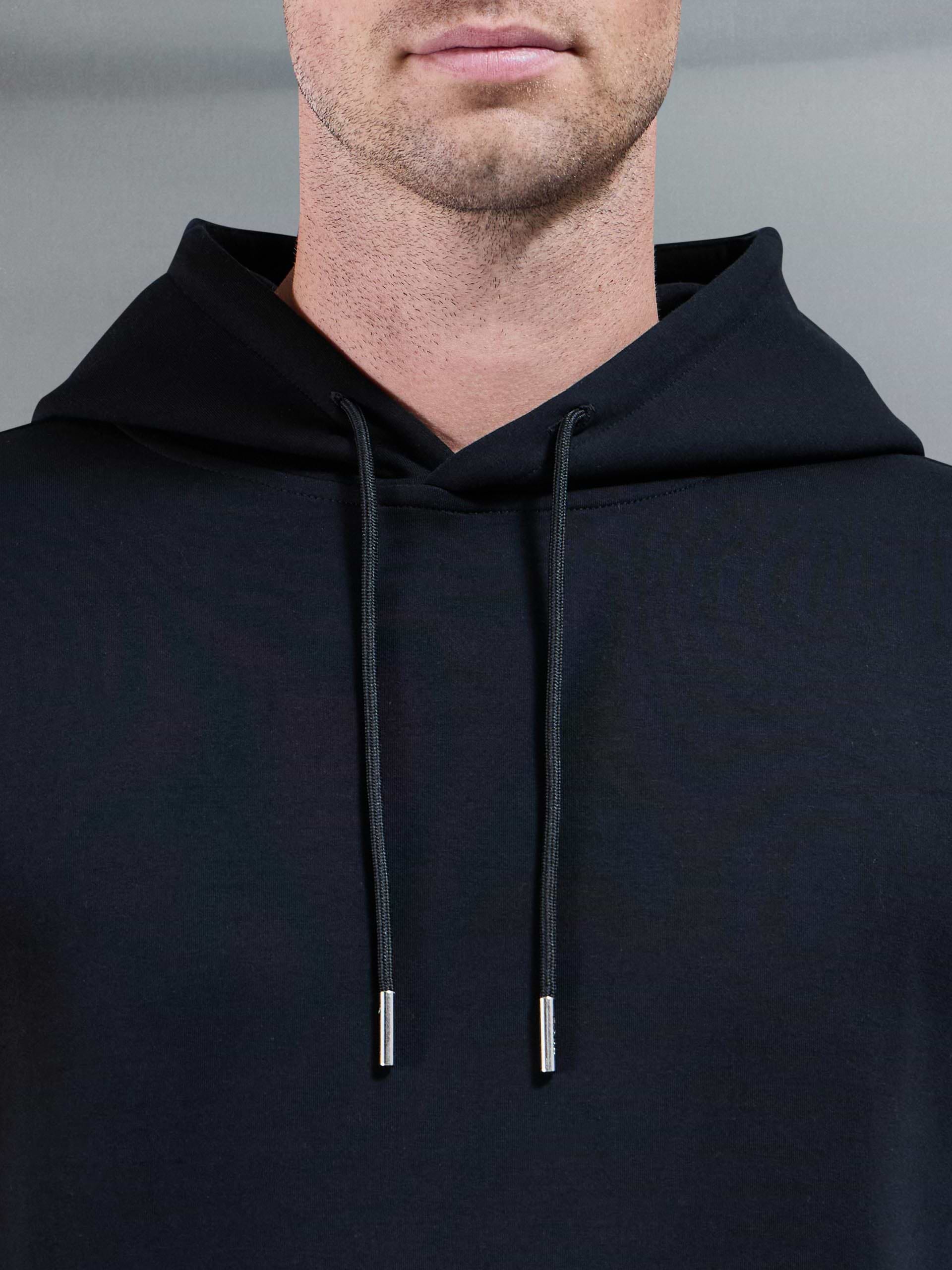Interlock Jersey Hoodie in Black