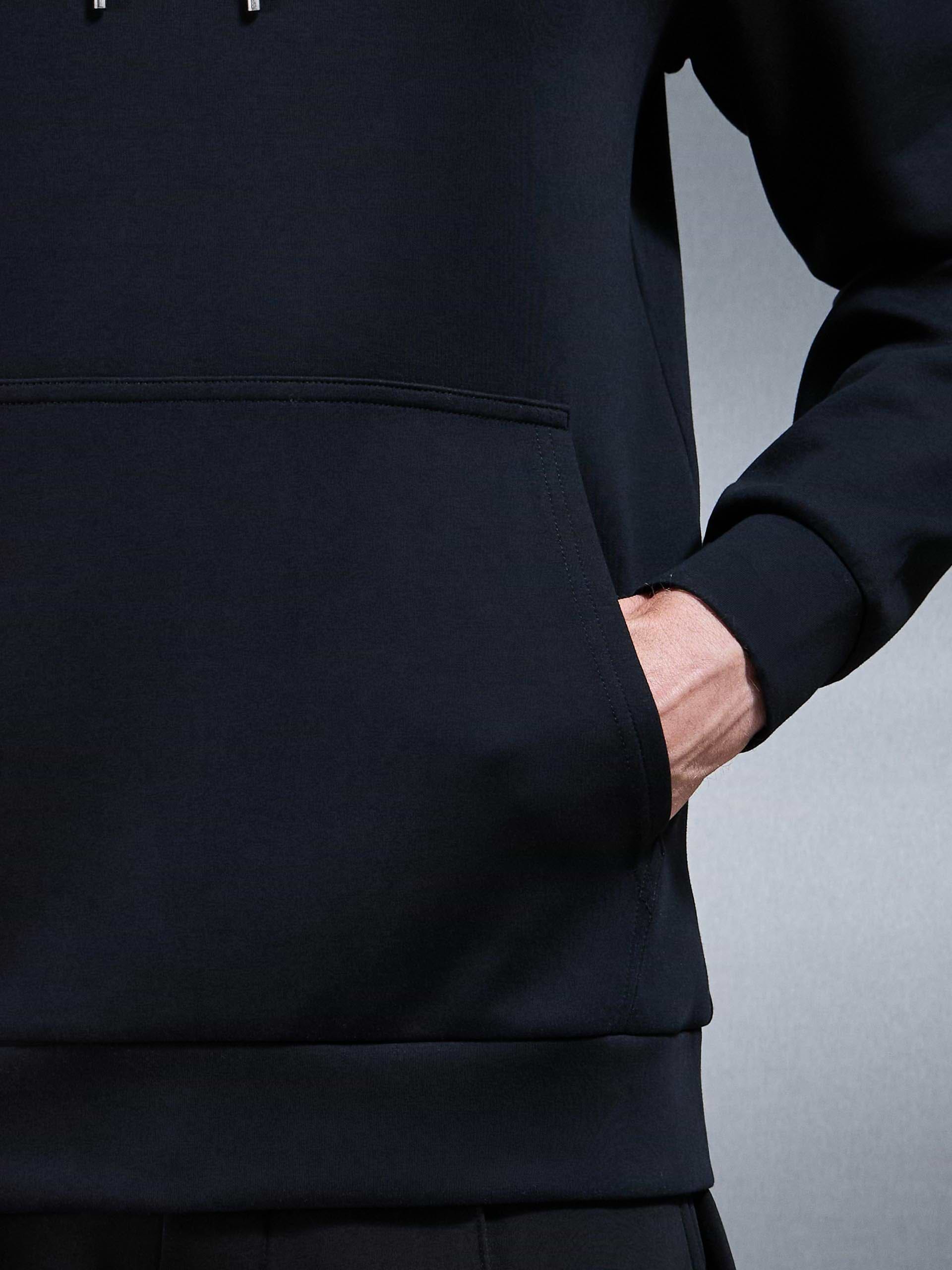 Interlock Jersey Hoodie in Black