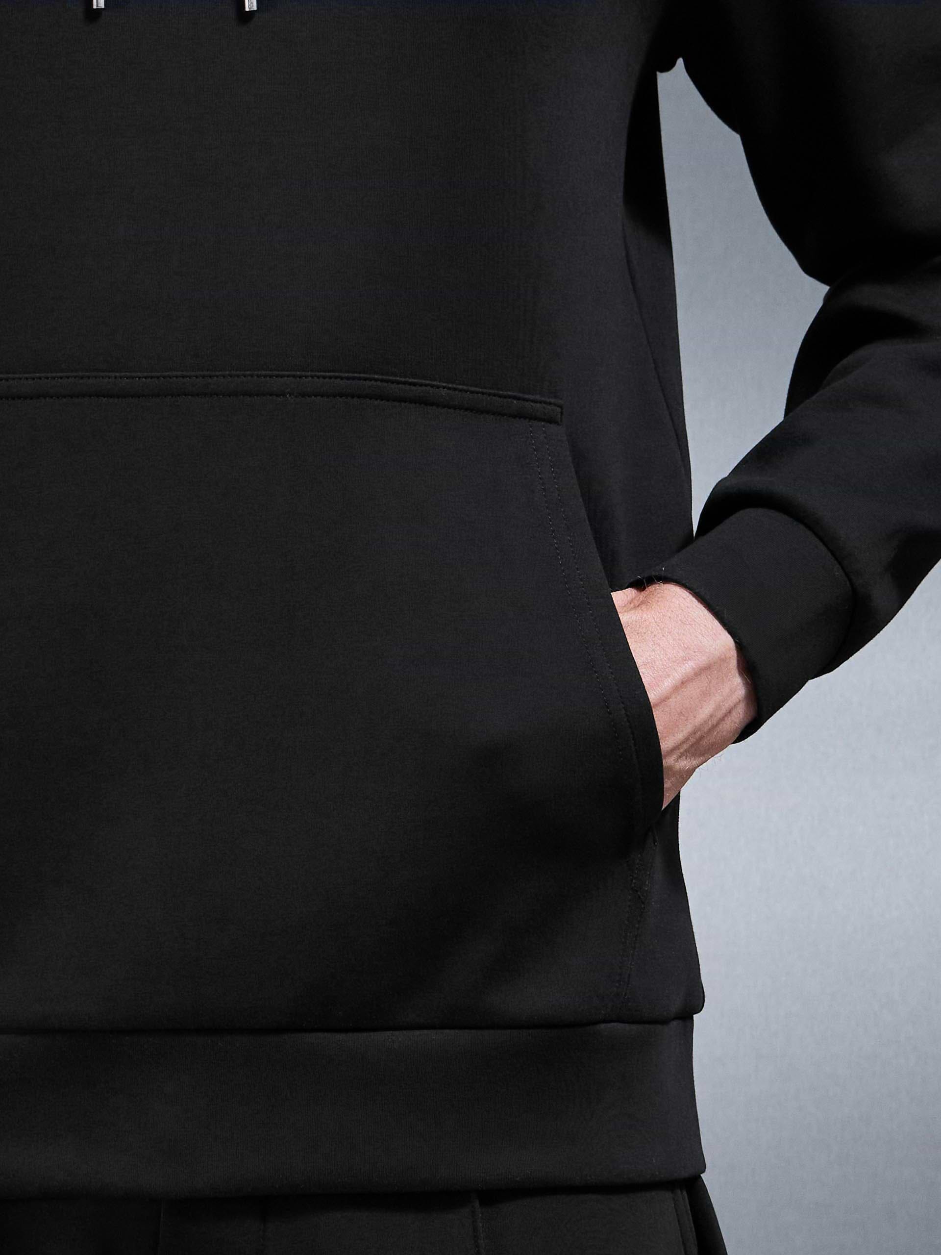 Interlock Jersey Hoodie in Black