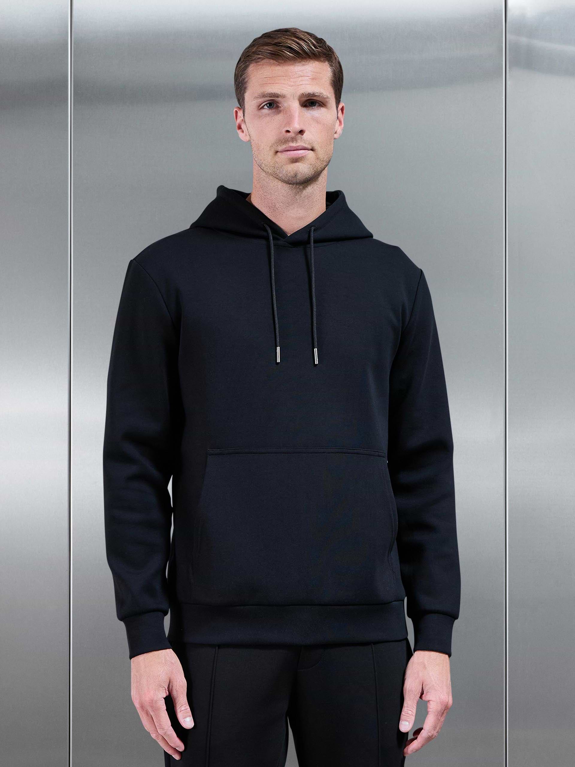 Interlock Jersey Hoodie in Black