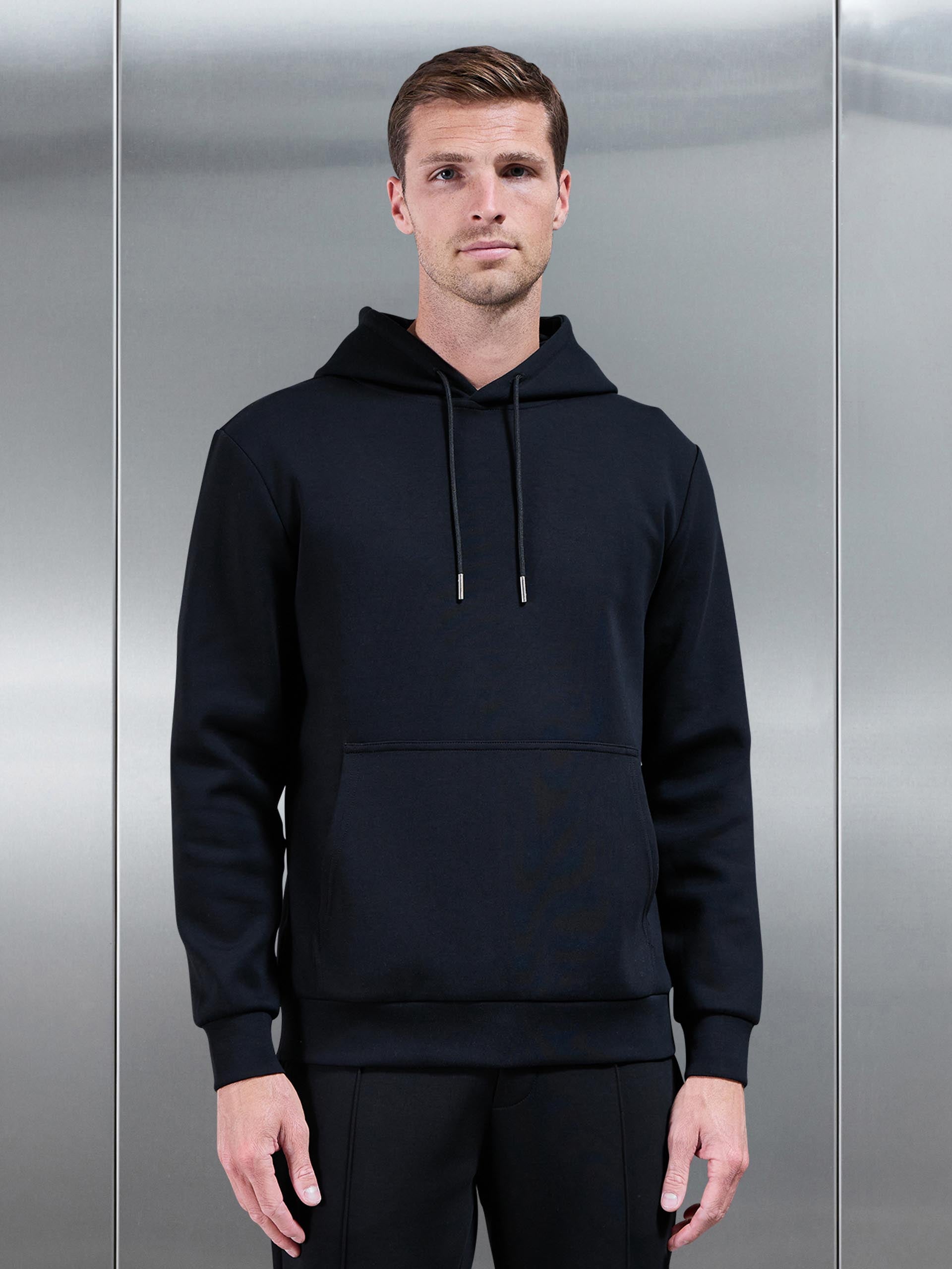 Interlock Jersey Hoodie in Black