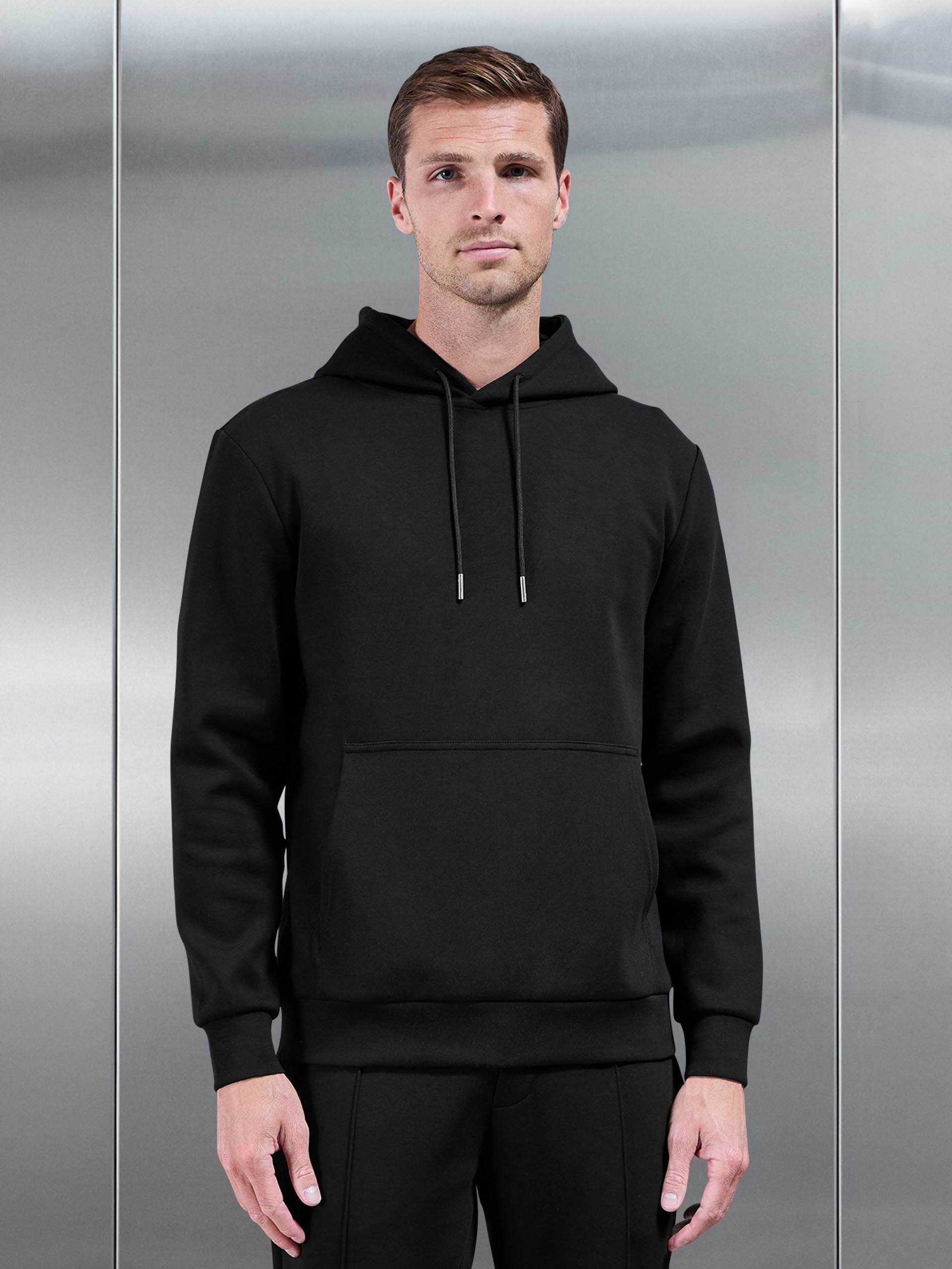 Interlock Jersey Hoodie in Black