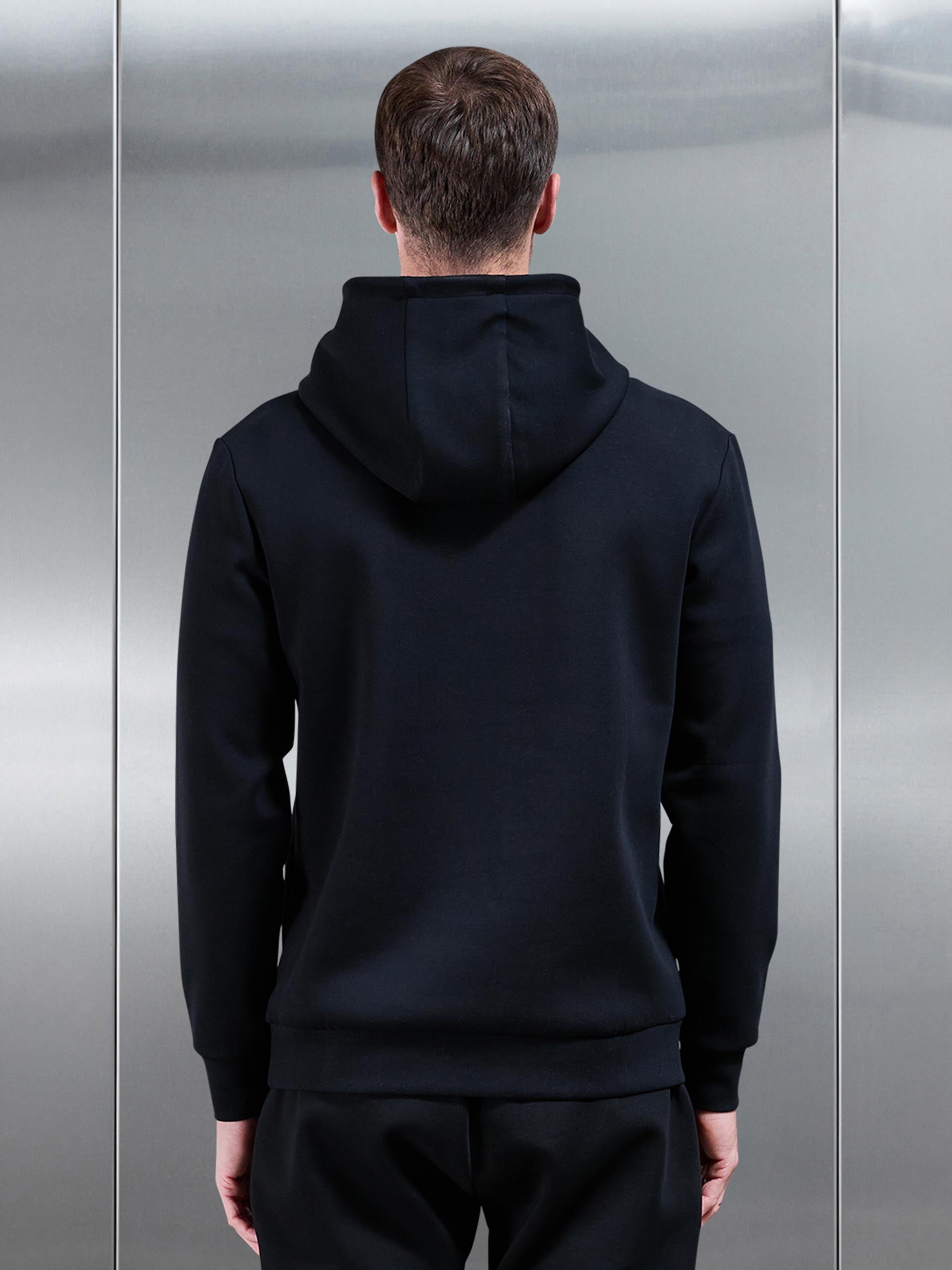 Interlock Jersey Hoodie in Black