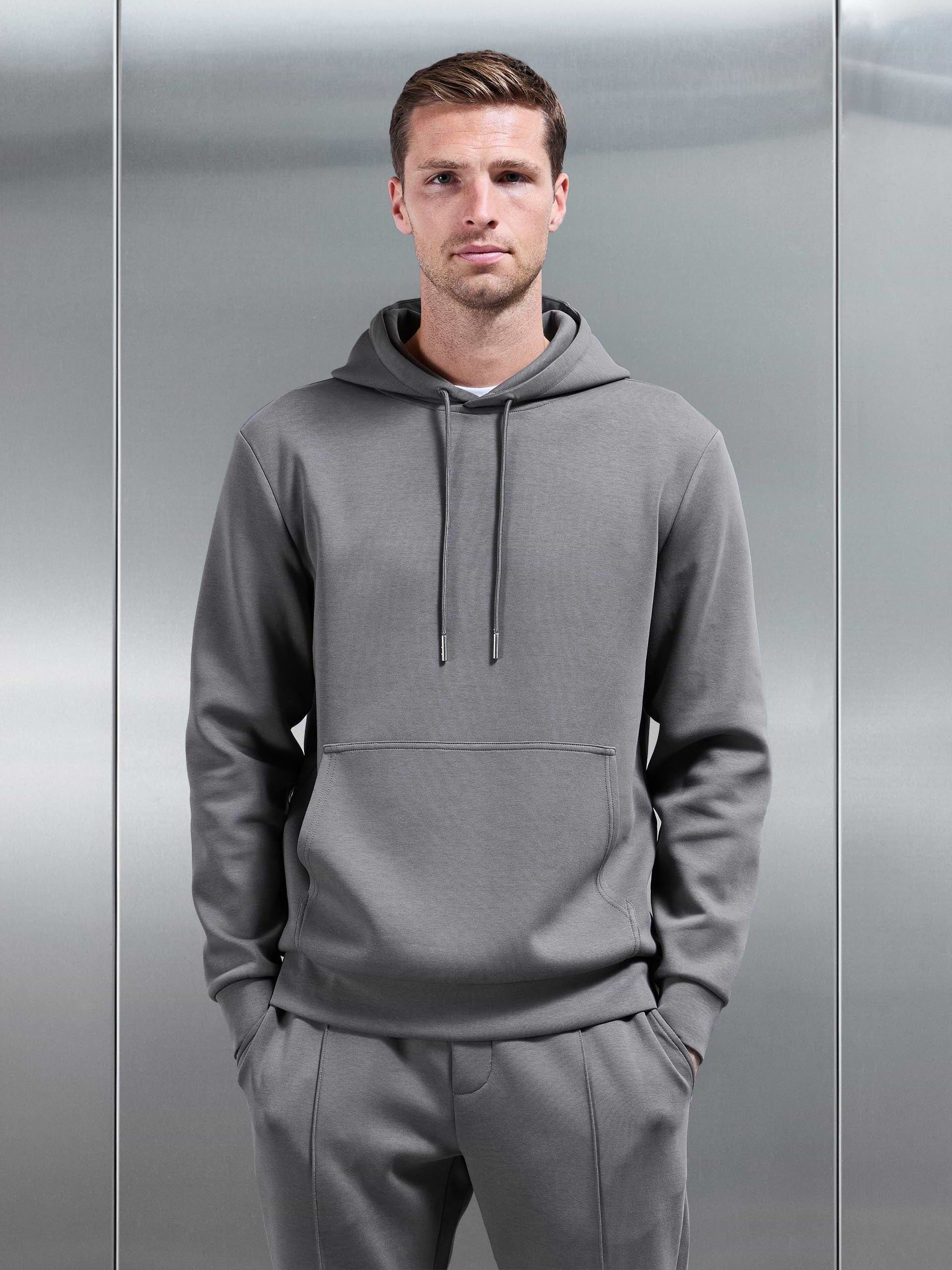 Interlock Jersey Hoodie in Charcoal