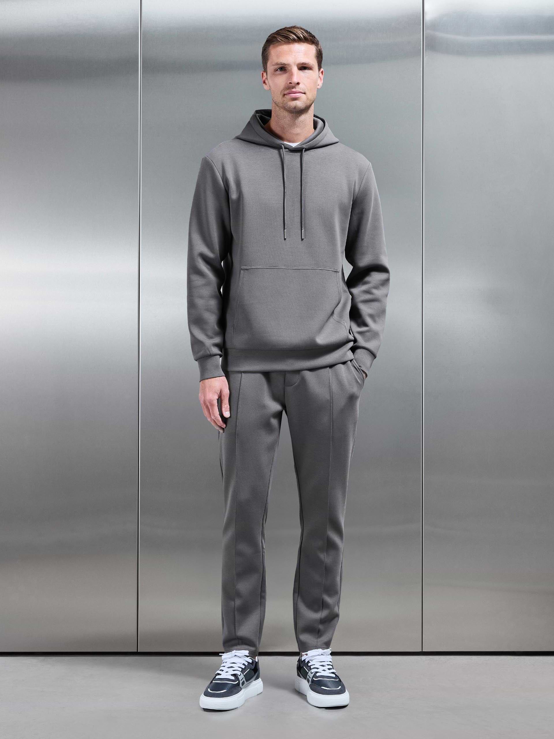 Interlock Jersey Hoodie in Charcoal