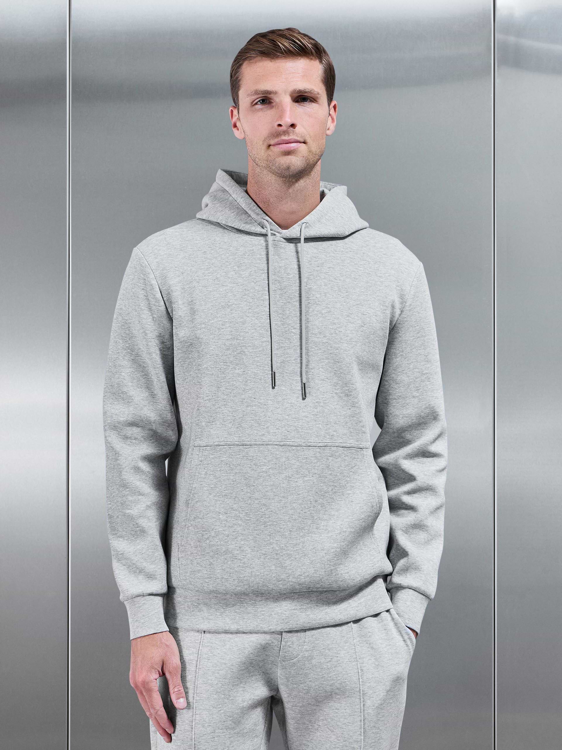 Interlock Jersey Hoodie in Marl Grey