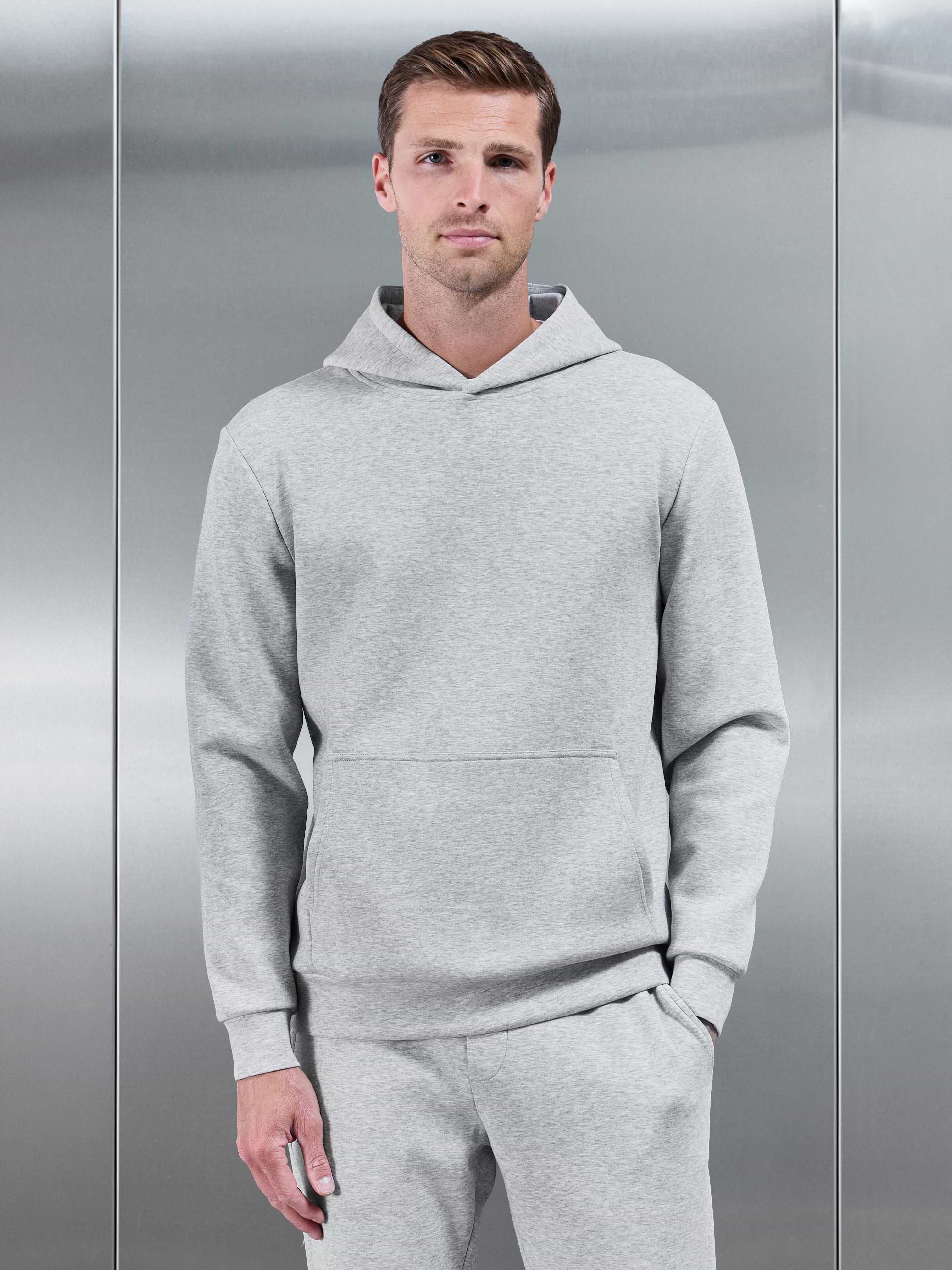 Interlock Jersey Essential Hoodie in Marl Grey