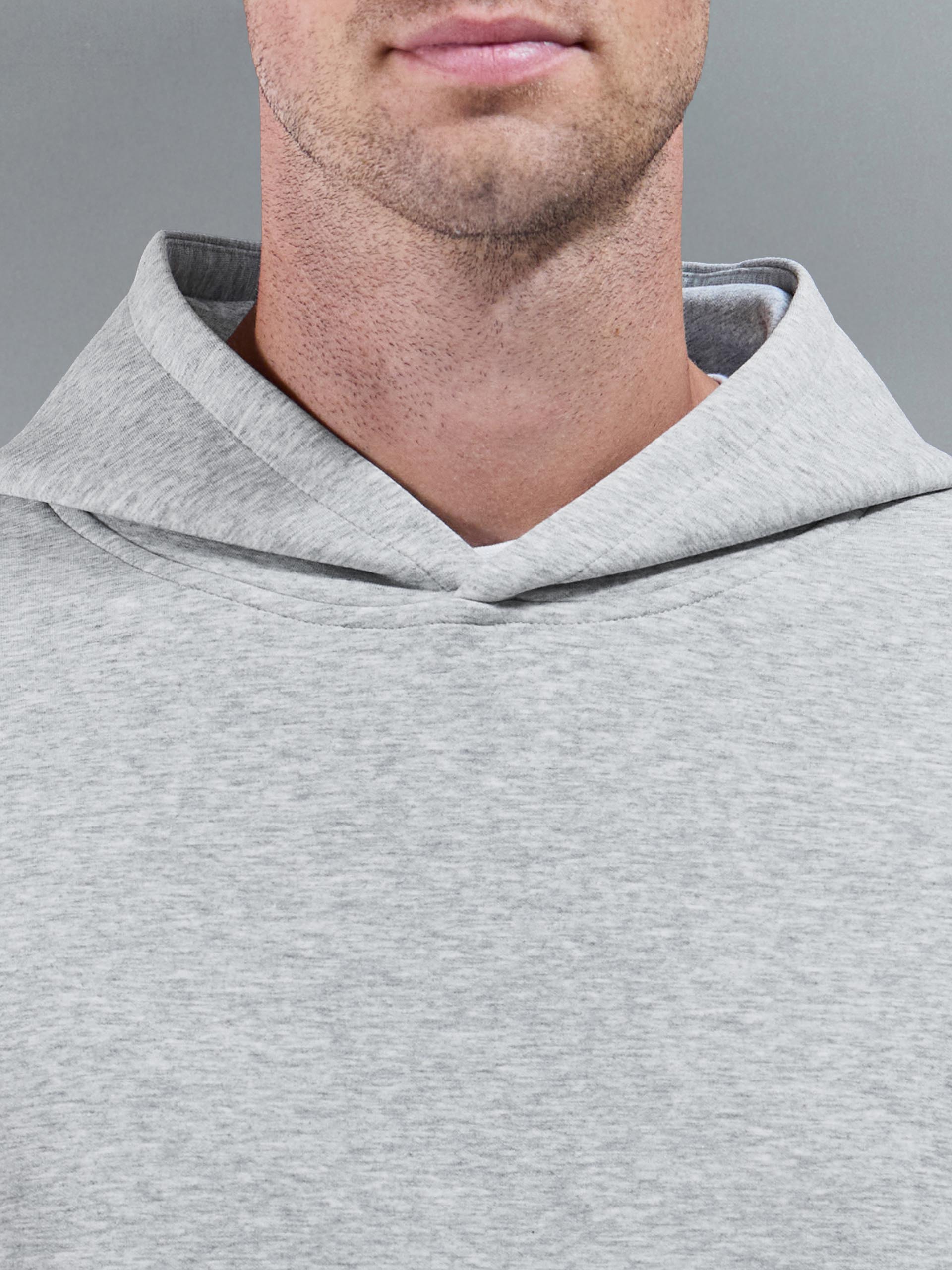 Interlock Jersey Essential Hoodie in Marl Grey