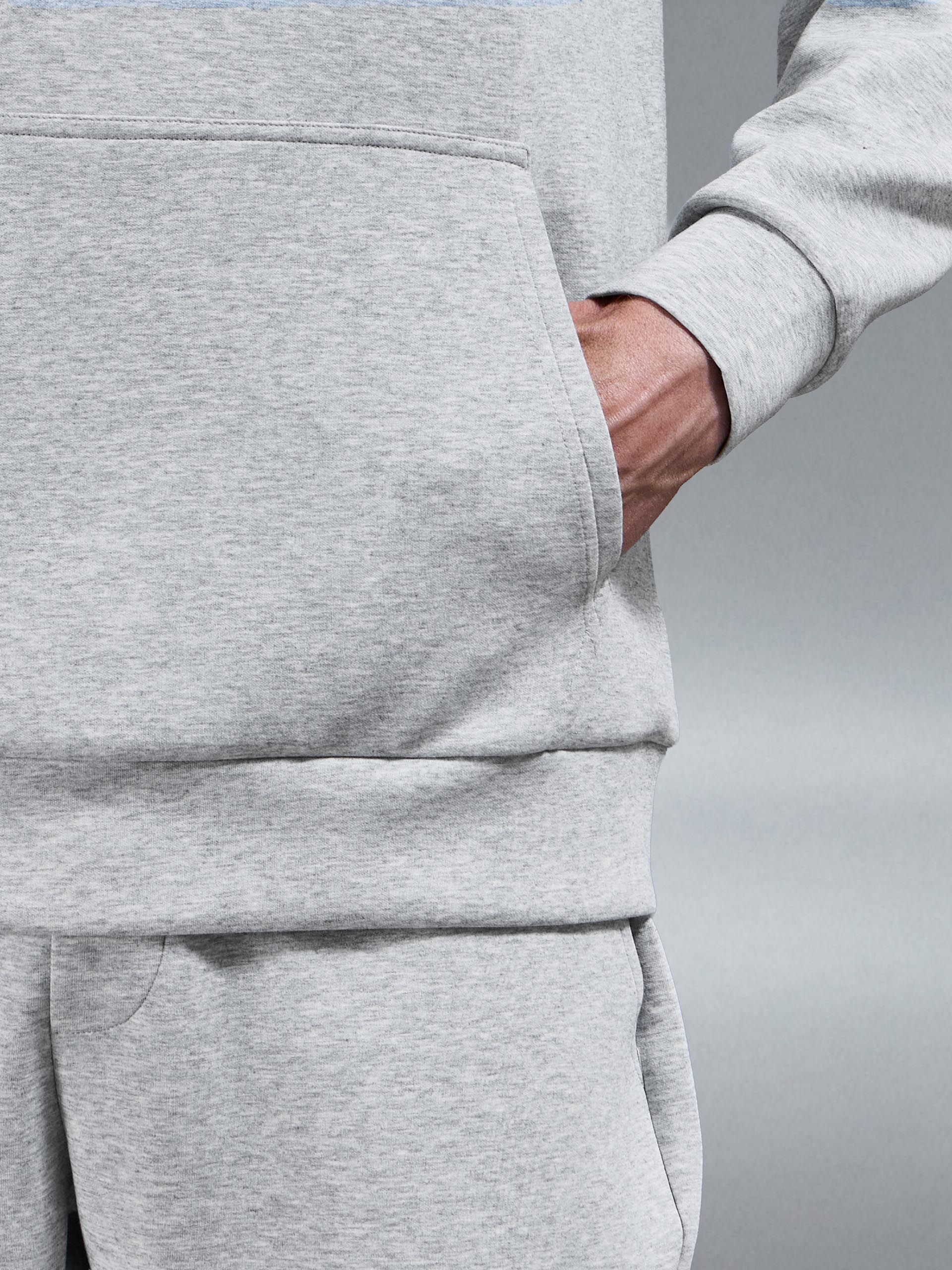 Interlock Jersey Essential Hoodie in Marl Grey