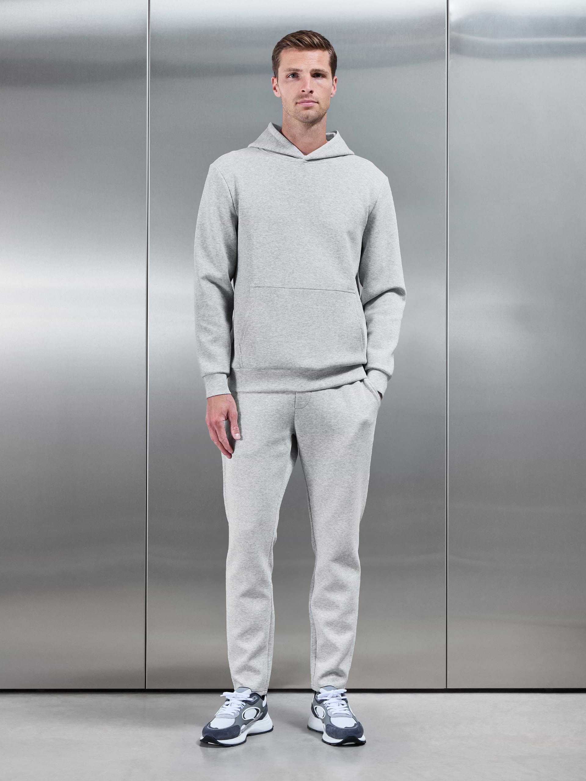 Interlock Jersey Essential Hoodie in Marl Grey