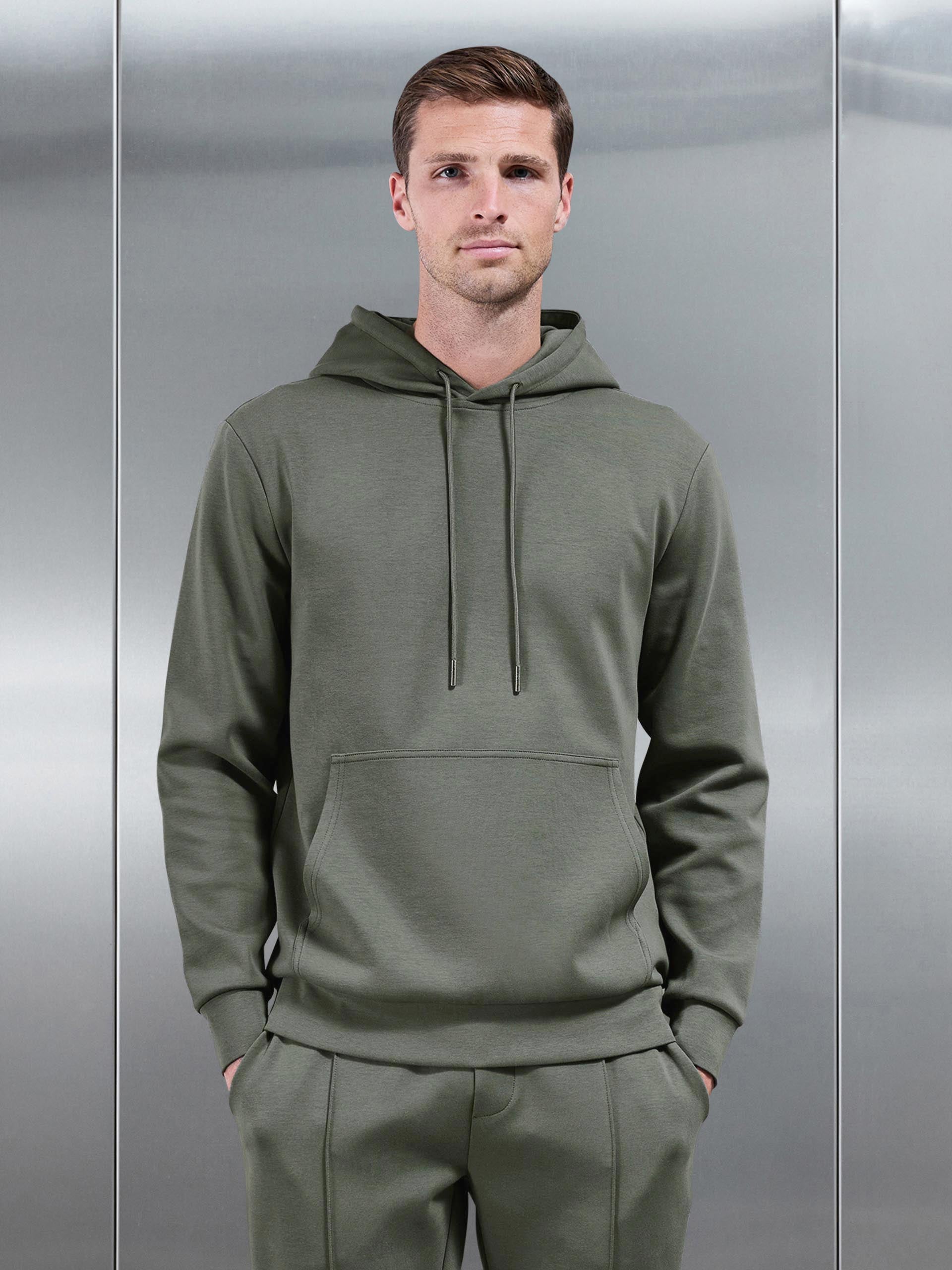 Interlock Jersey Hoodie in Sage