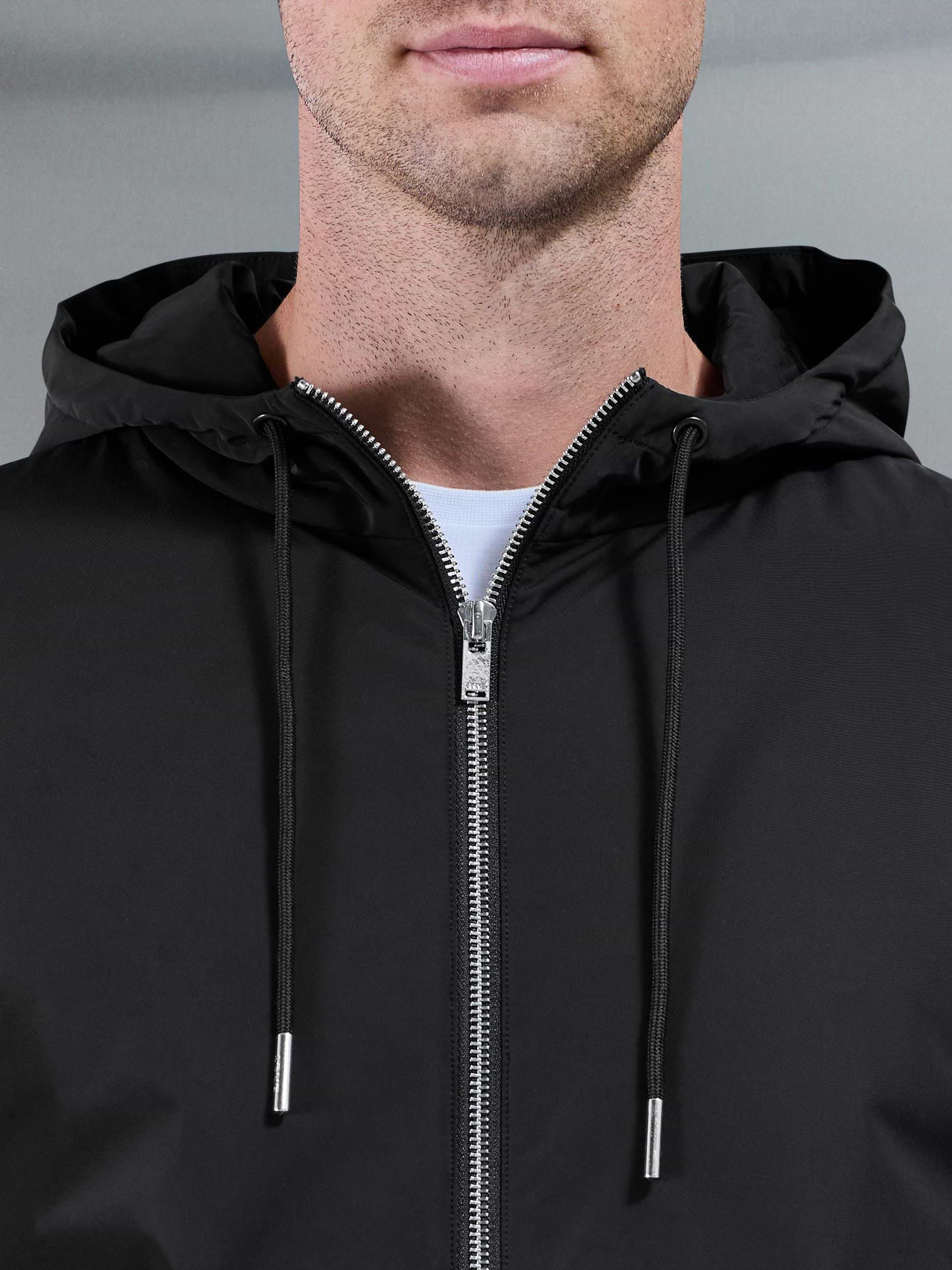 Interlock Jersey Hybrid Windbreaker in Black