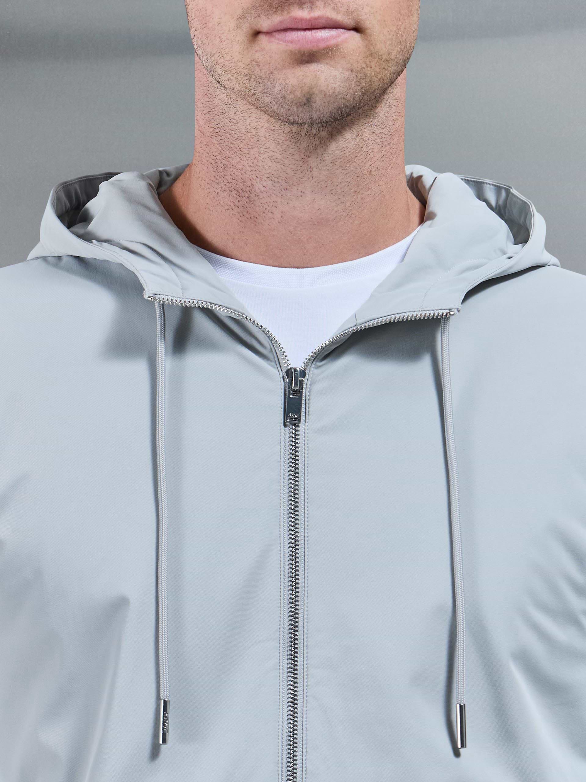 Interlock Jersey Hybrid Windbreaker in Marl Grey