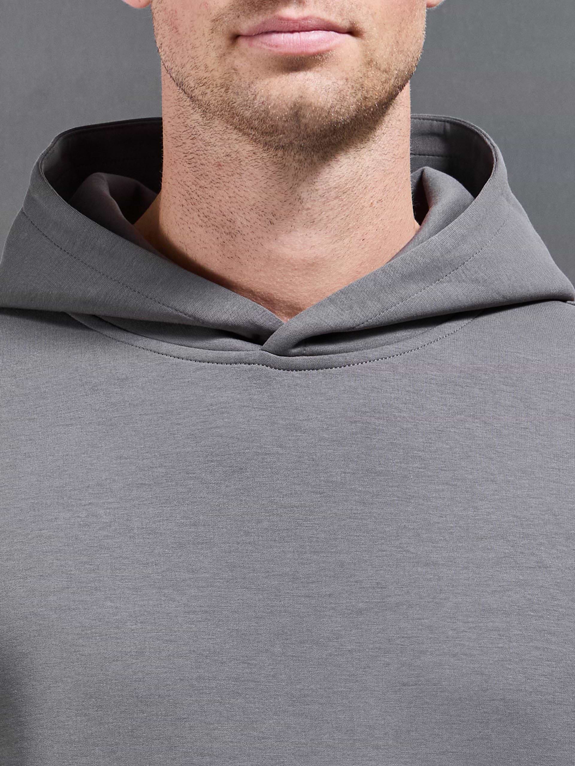 Interlock Jersey Relaxed Fit Hoodie in Charcoal