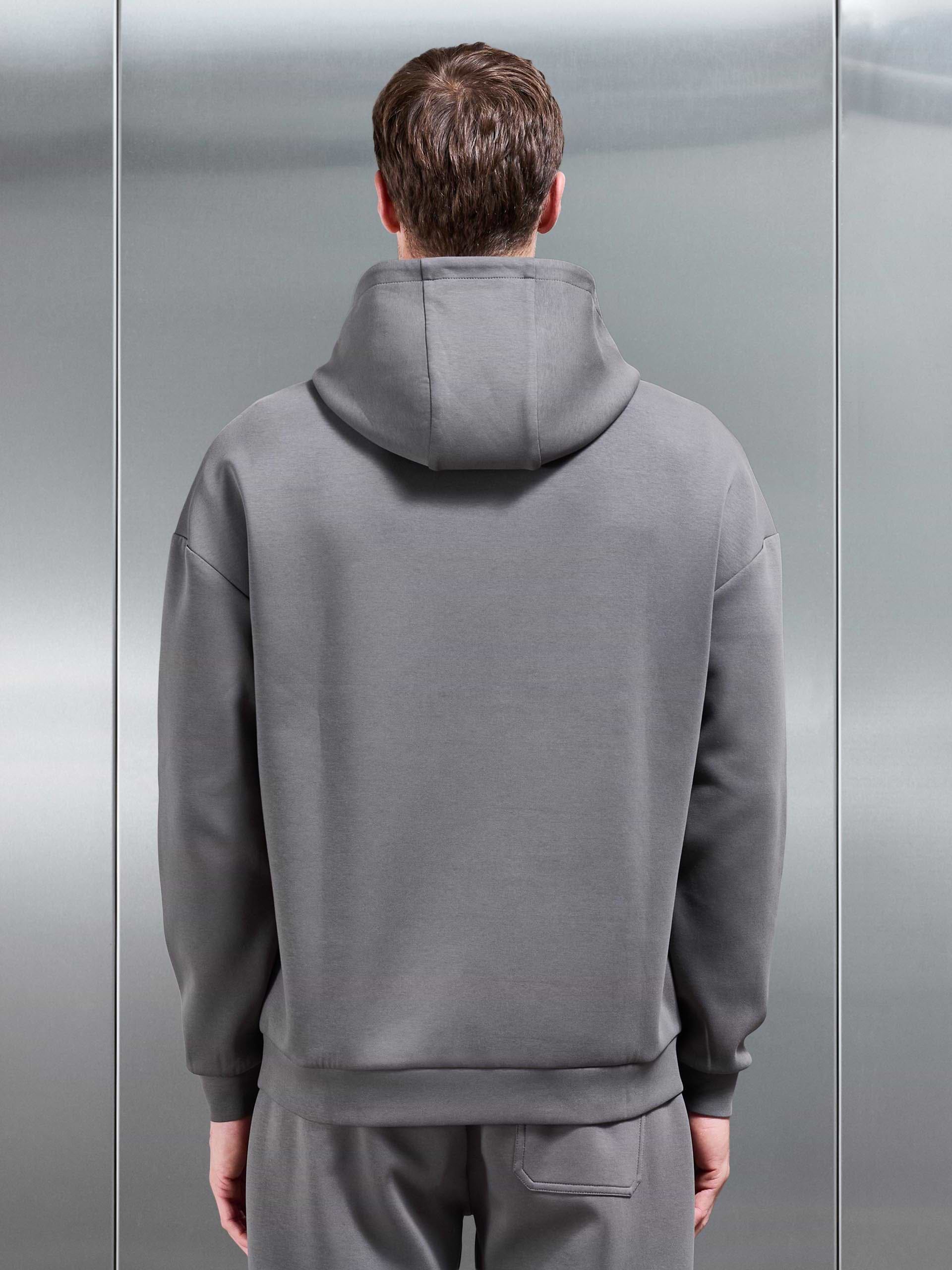Interlock Jersey Relaxed Fit Hoodie in Charcoal