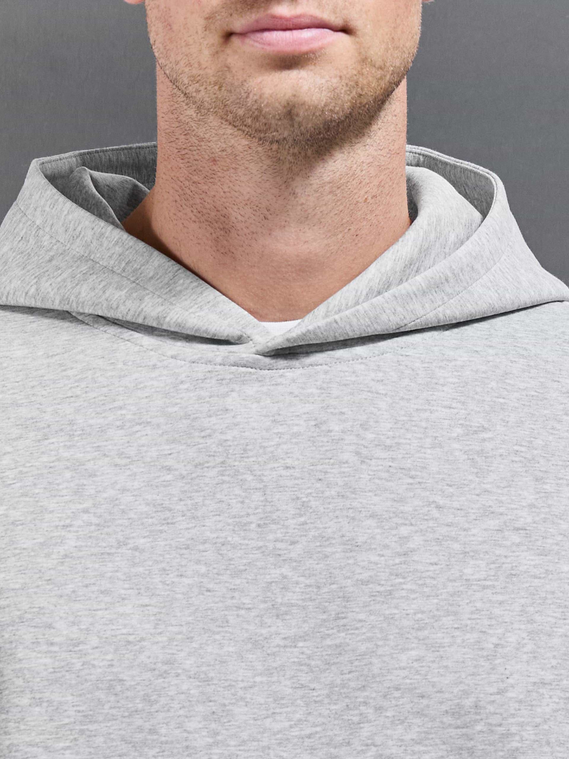 Interlock Jersey Relaxed Fit Hoodie in Marl Grey
