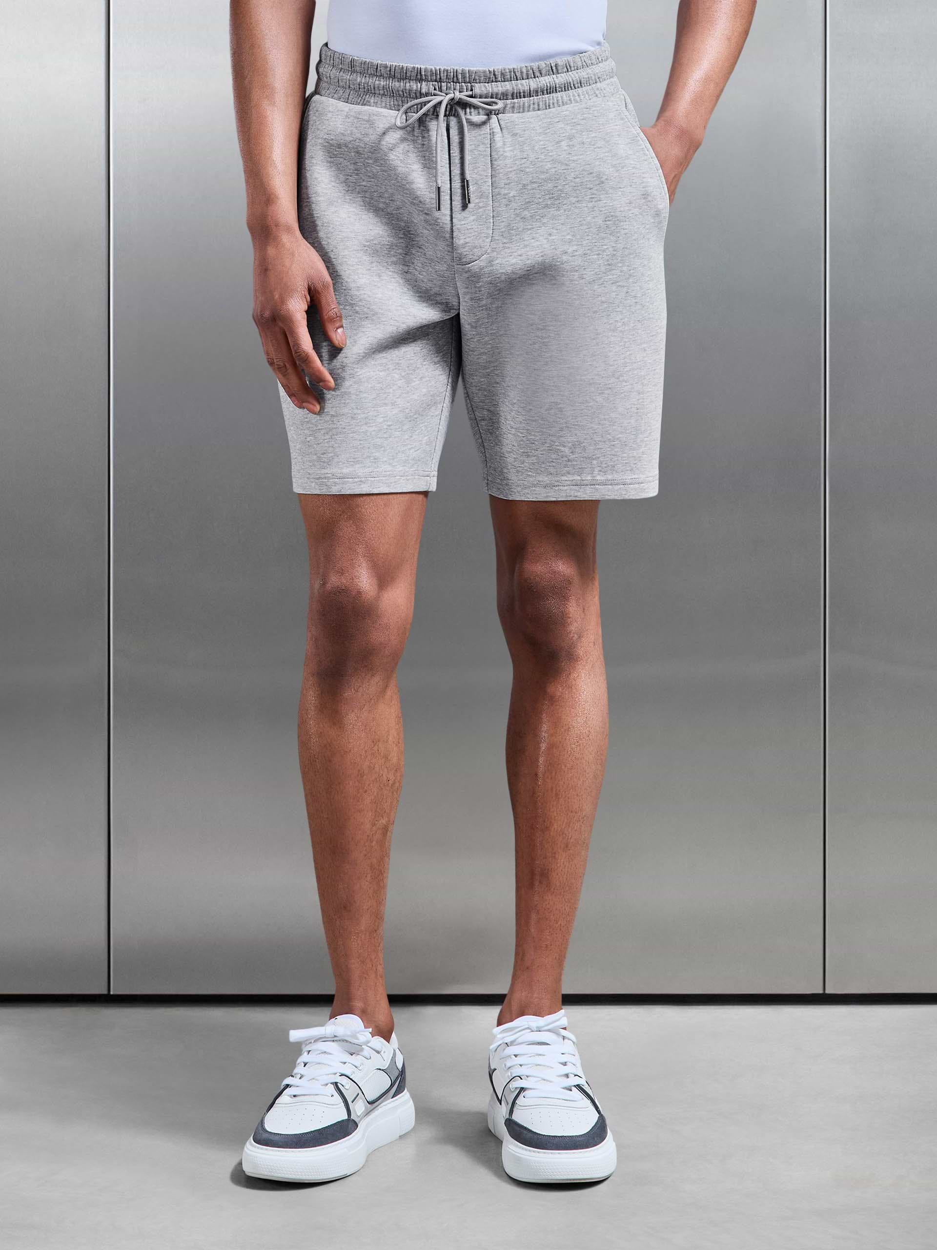 Interlock Jersey Short in Marl Grey