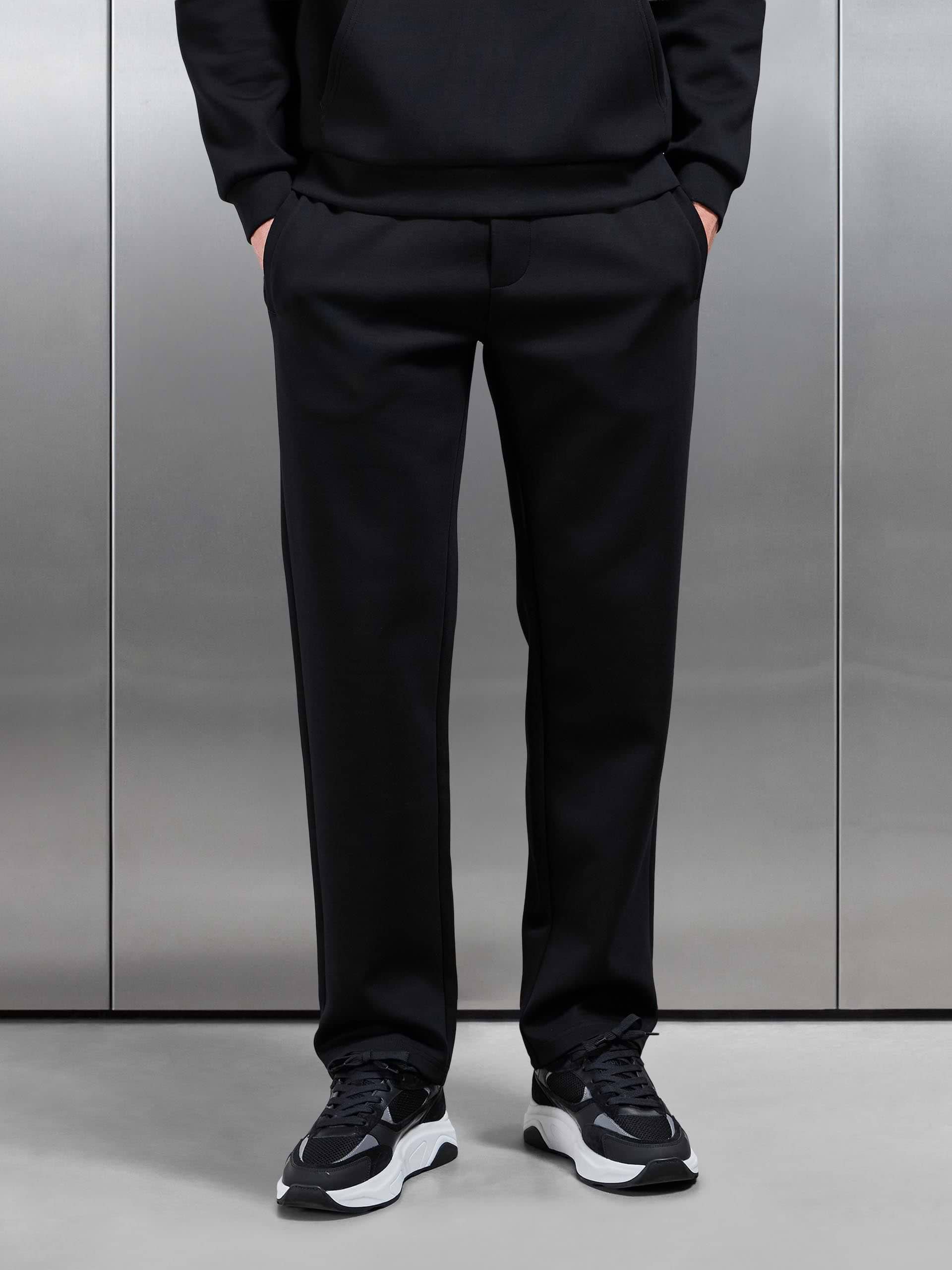 Interlock Jersey Straight Leg Jogger in Black