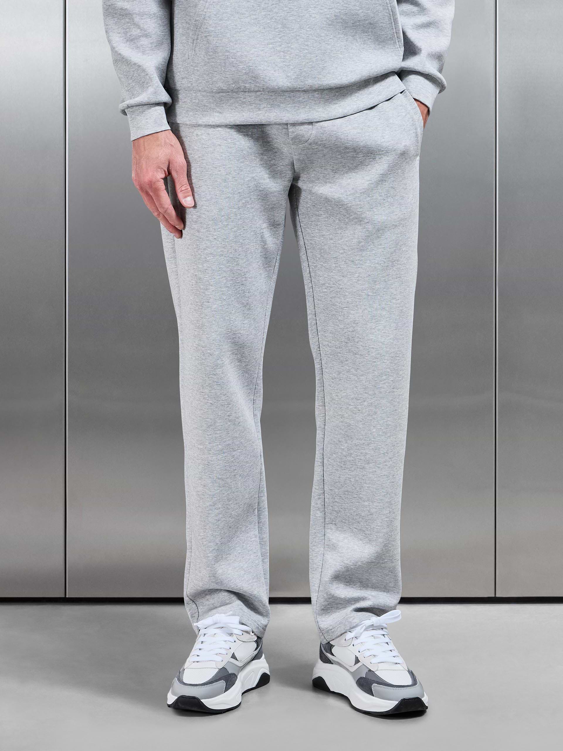 Interlock Jersey Straight Leg Jogger in Marl Grey