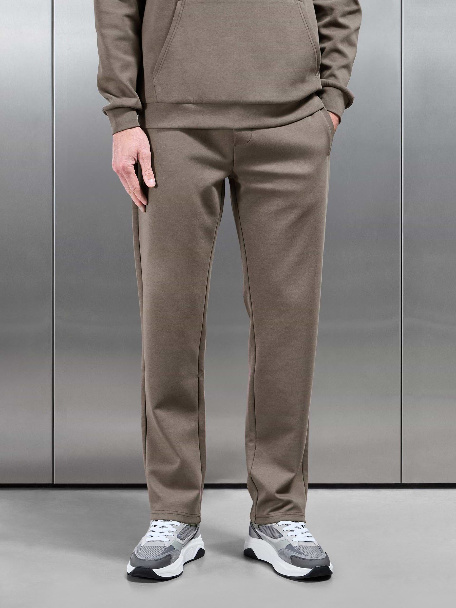 Interlock Jersey Straight Leg Jogger in Taupe