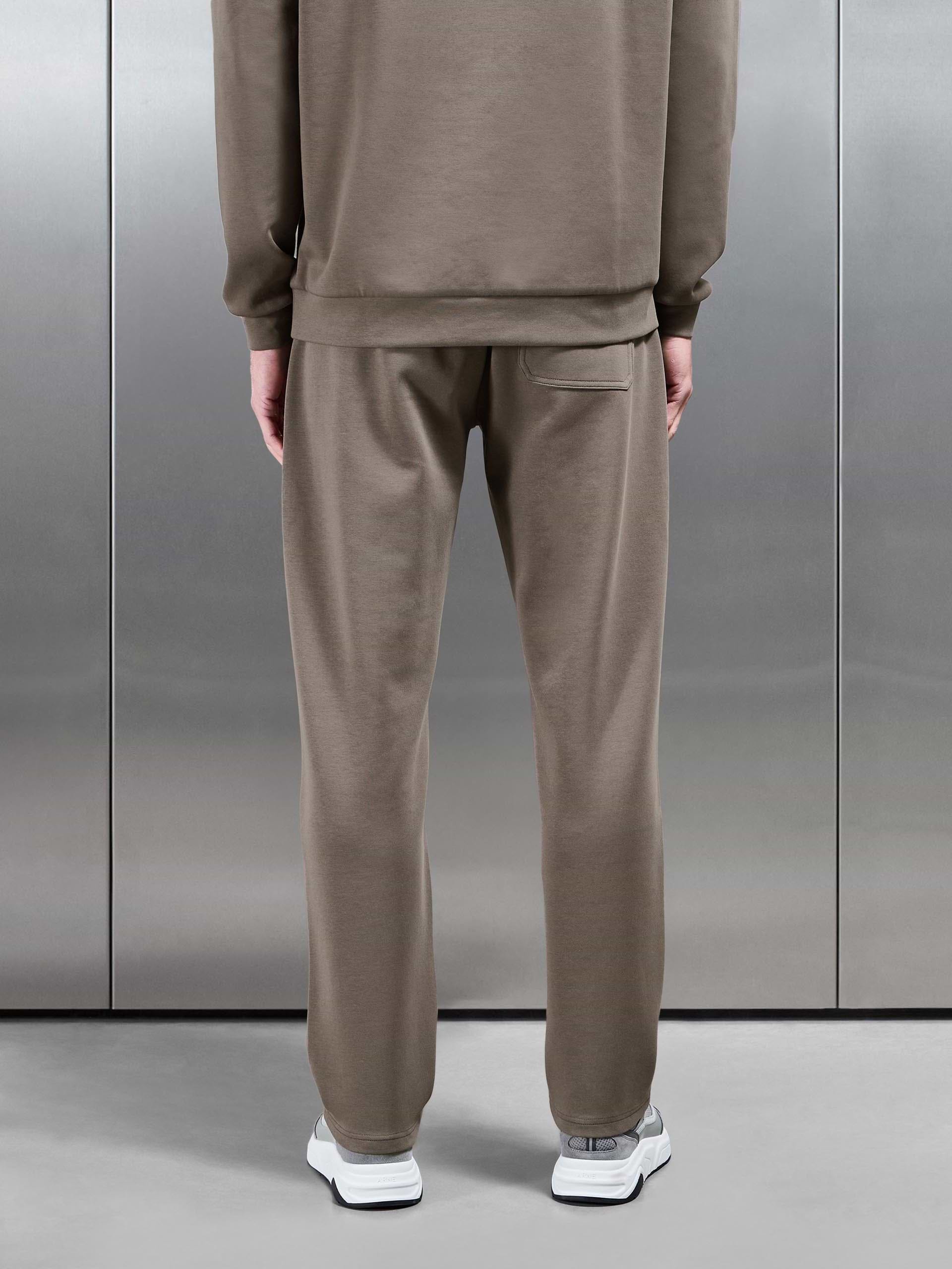 Interlock Jersey Straight Leg Jogger in Taupe