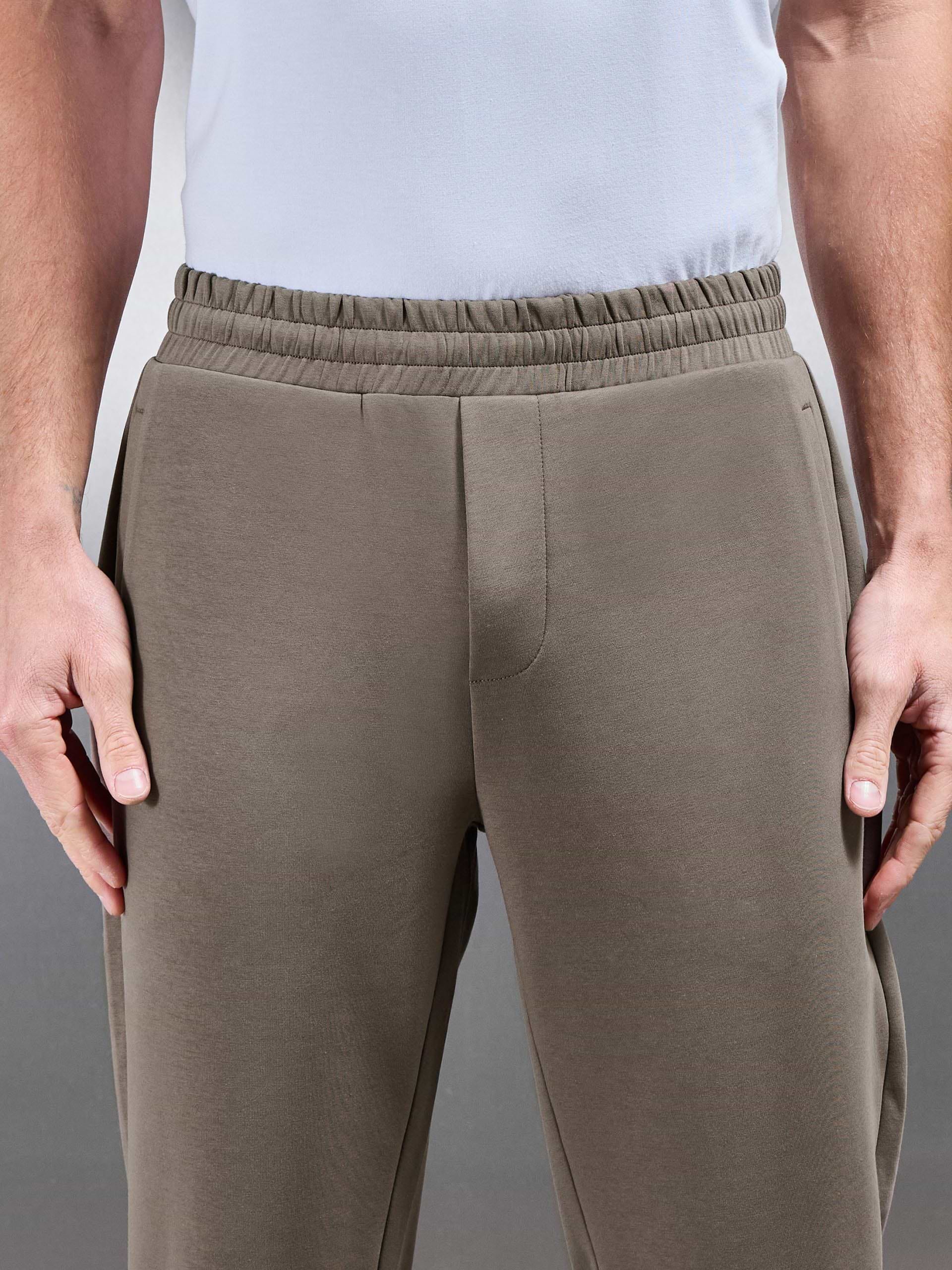 Interlock Jersey Straight Leg Jogger in Taupe