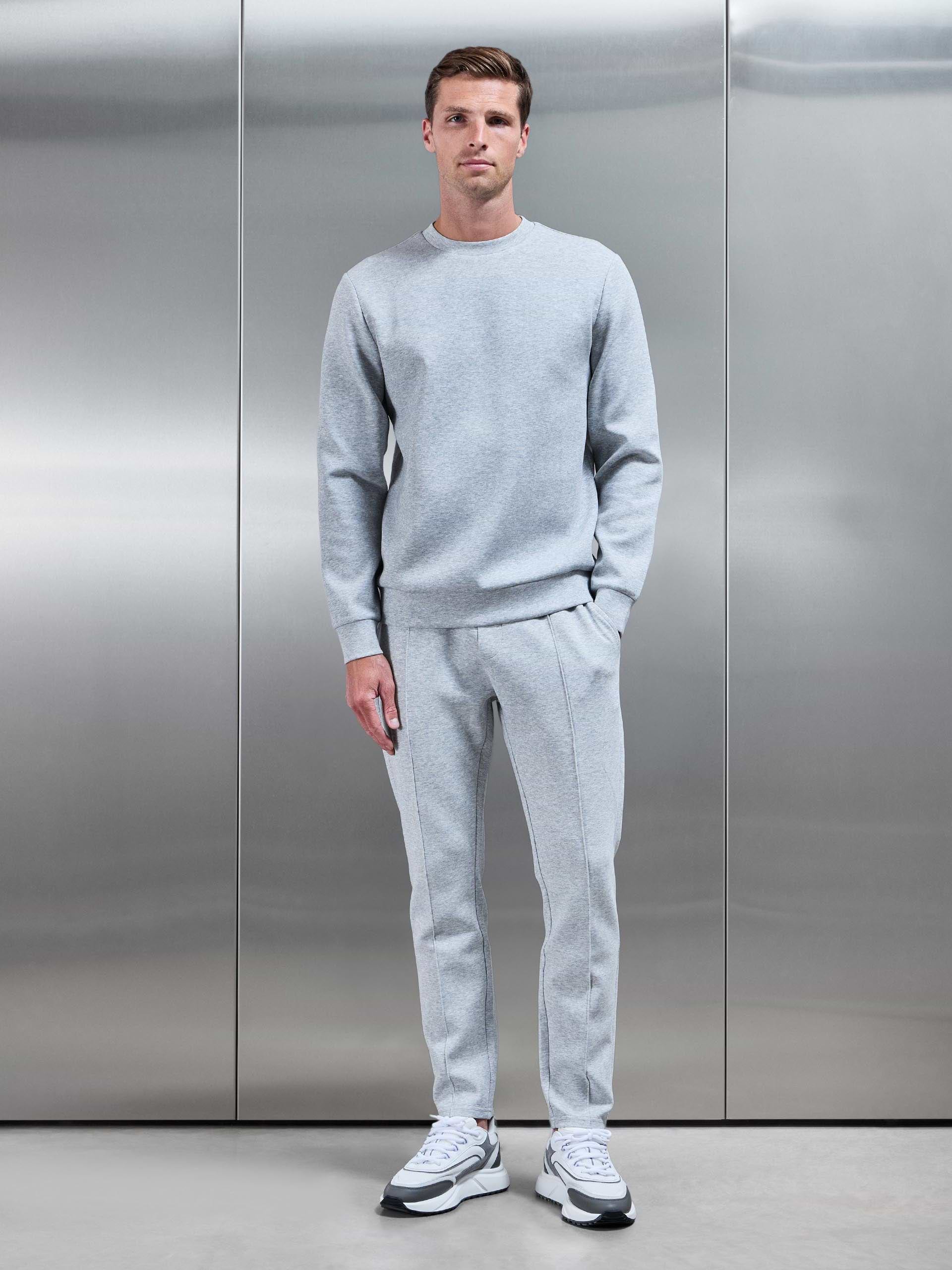 Interlock Jersey Sweatshirt in Marl Grey
