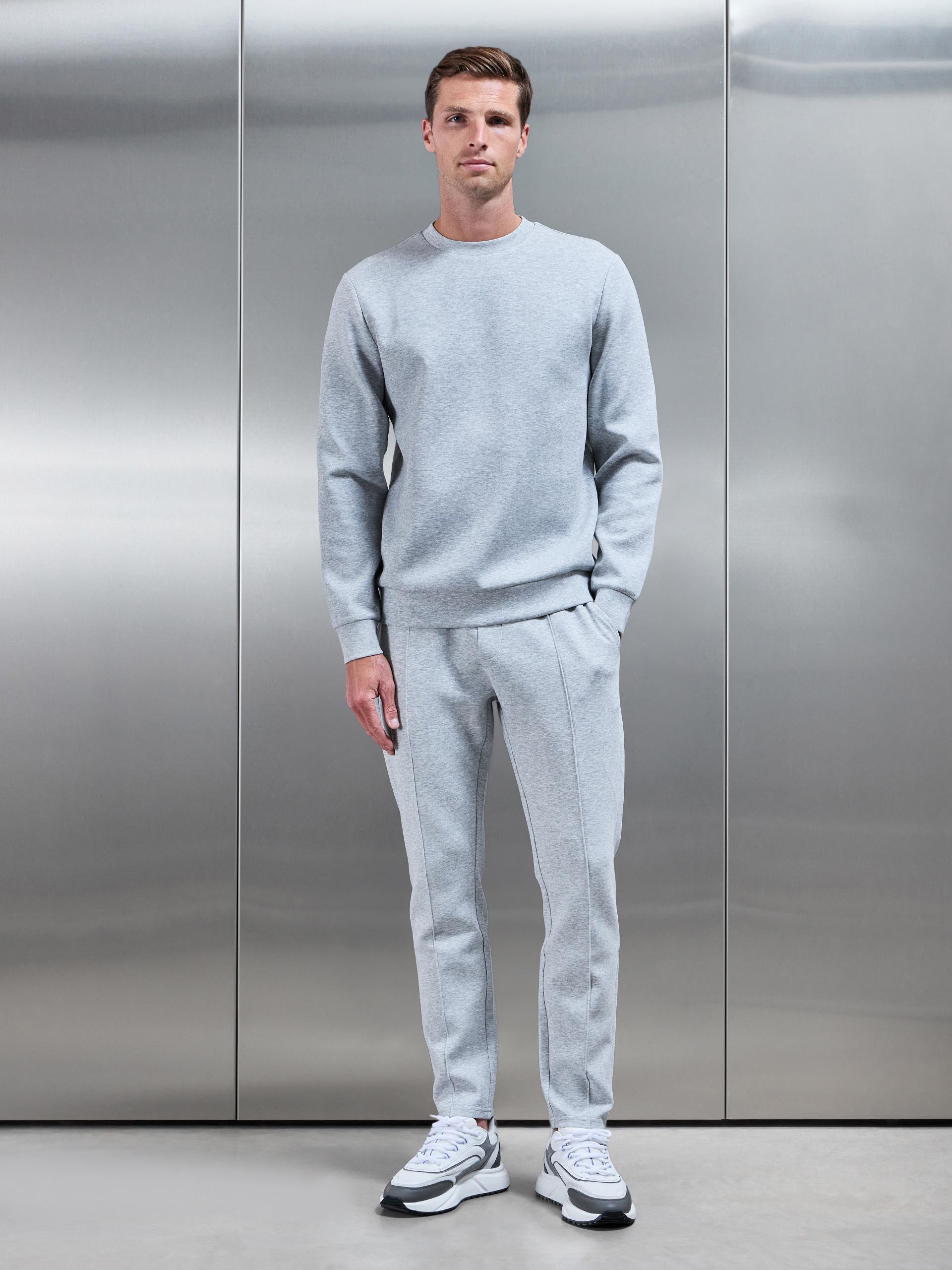 Interlock Jersey Sweatshirt in Marl Grey