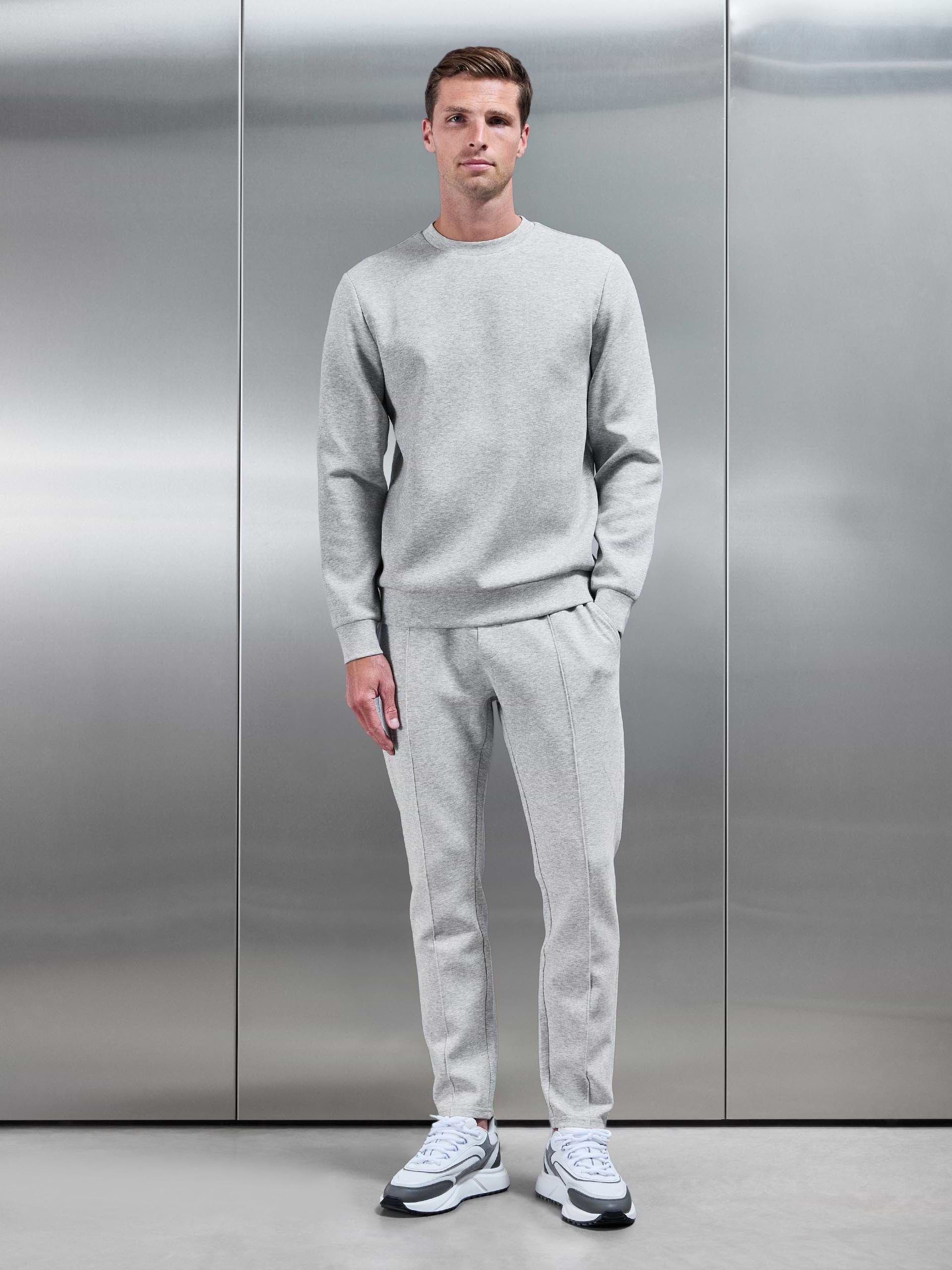 Interlock Jersey Sweatshirt in Marl Grey