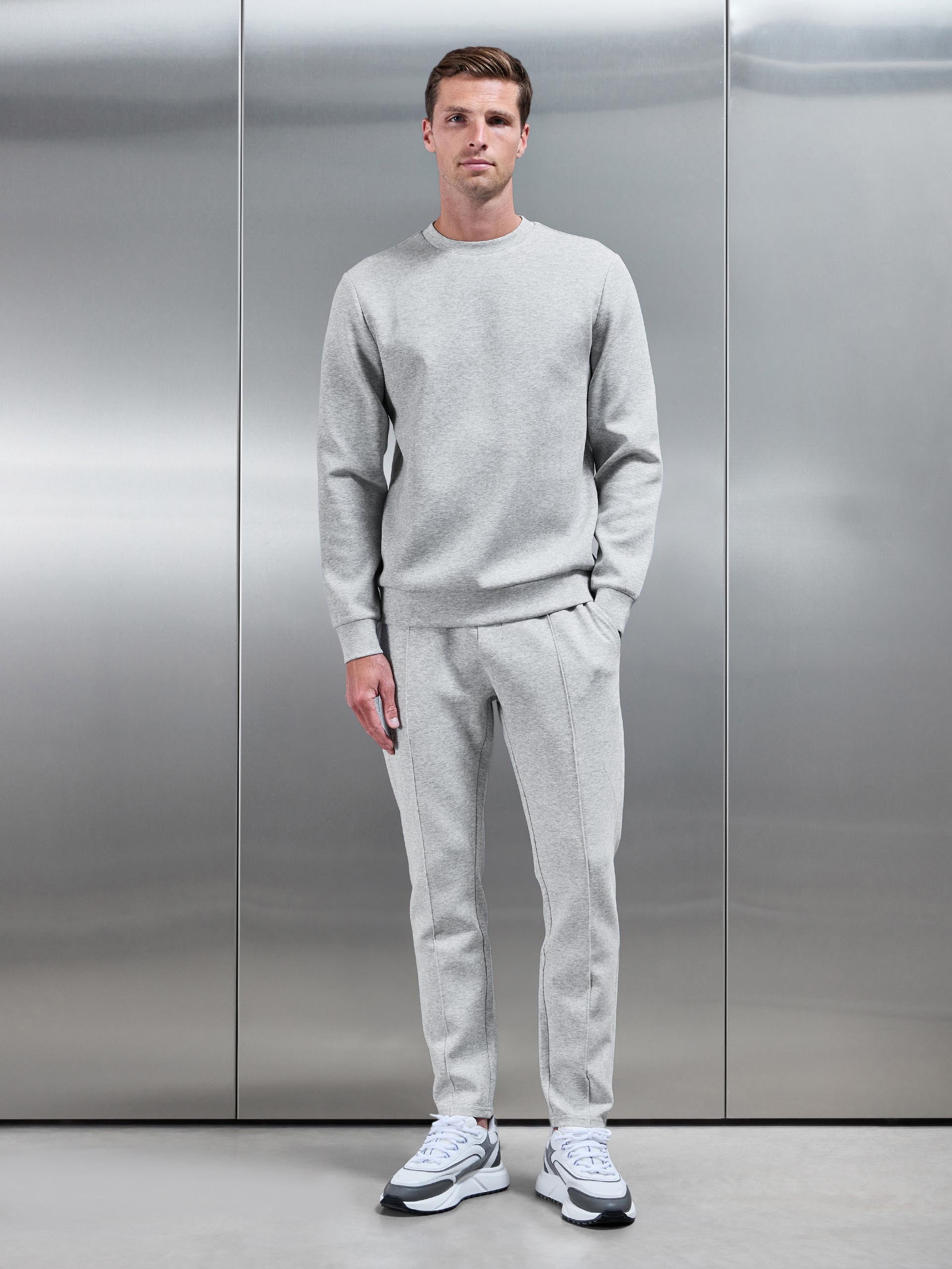 Interlock Jersey Sweatshirt in Marl Grey
