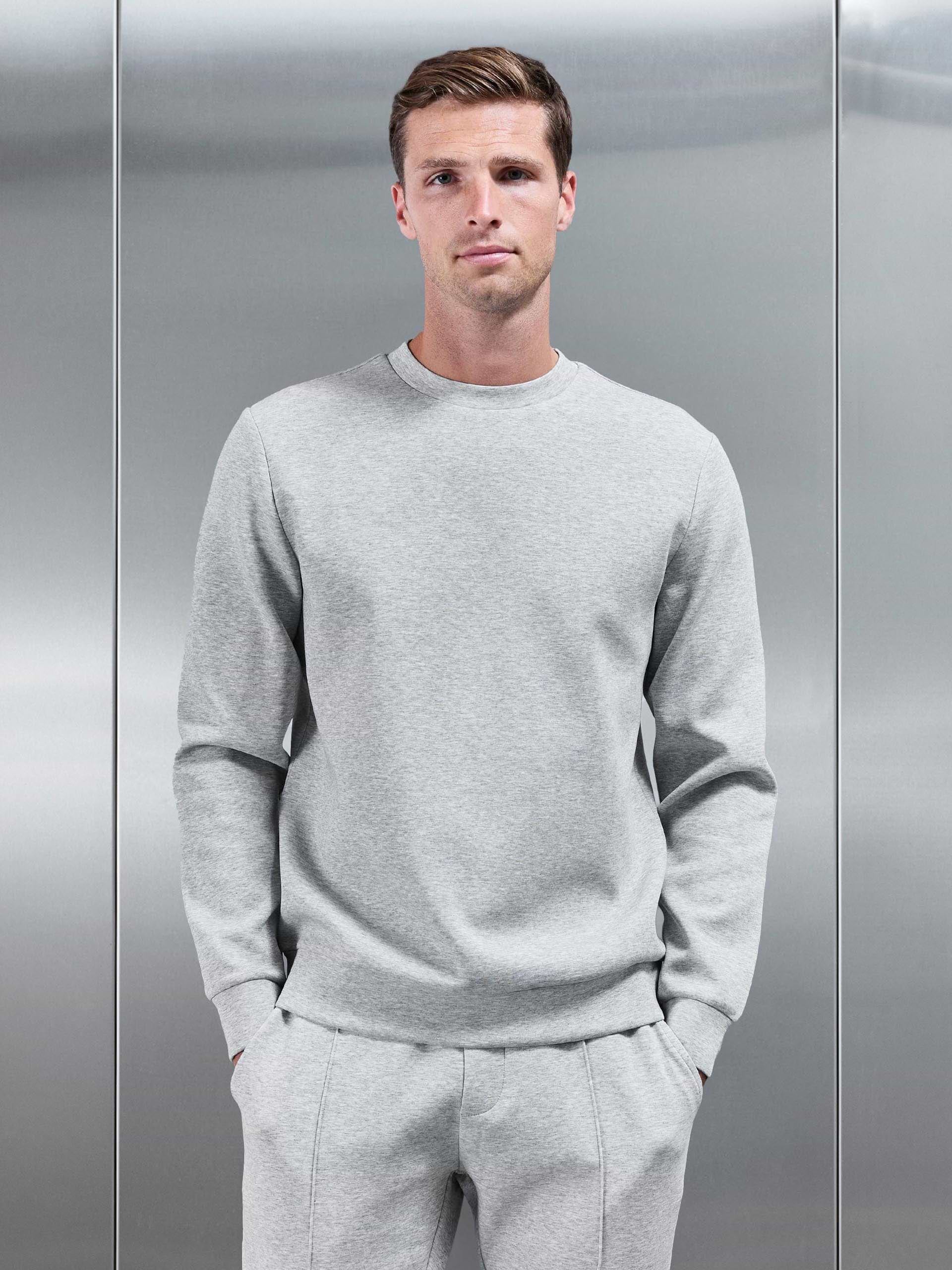 Interlock Jersey Sweatshirt in Marl Grey