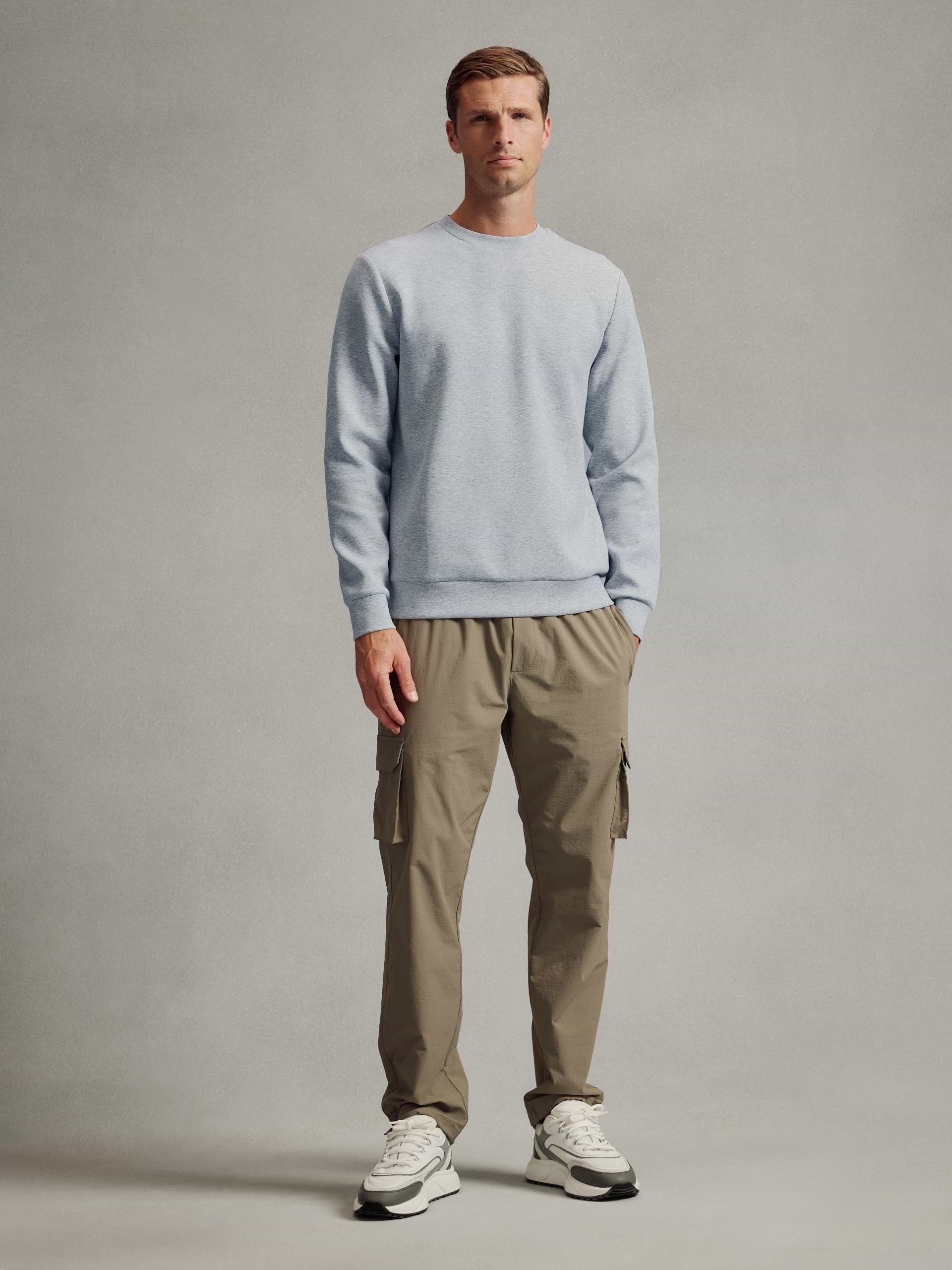 Interlock Jersey Sweatshirt in Marl Grey