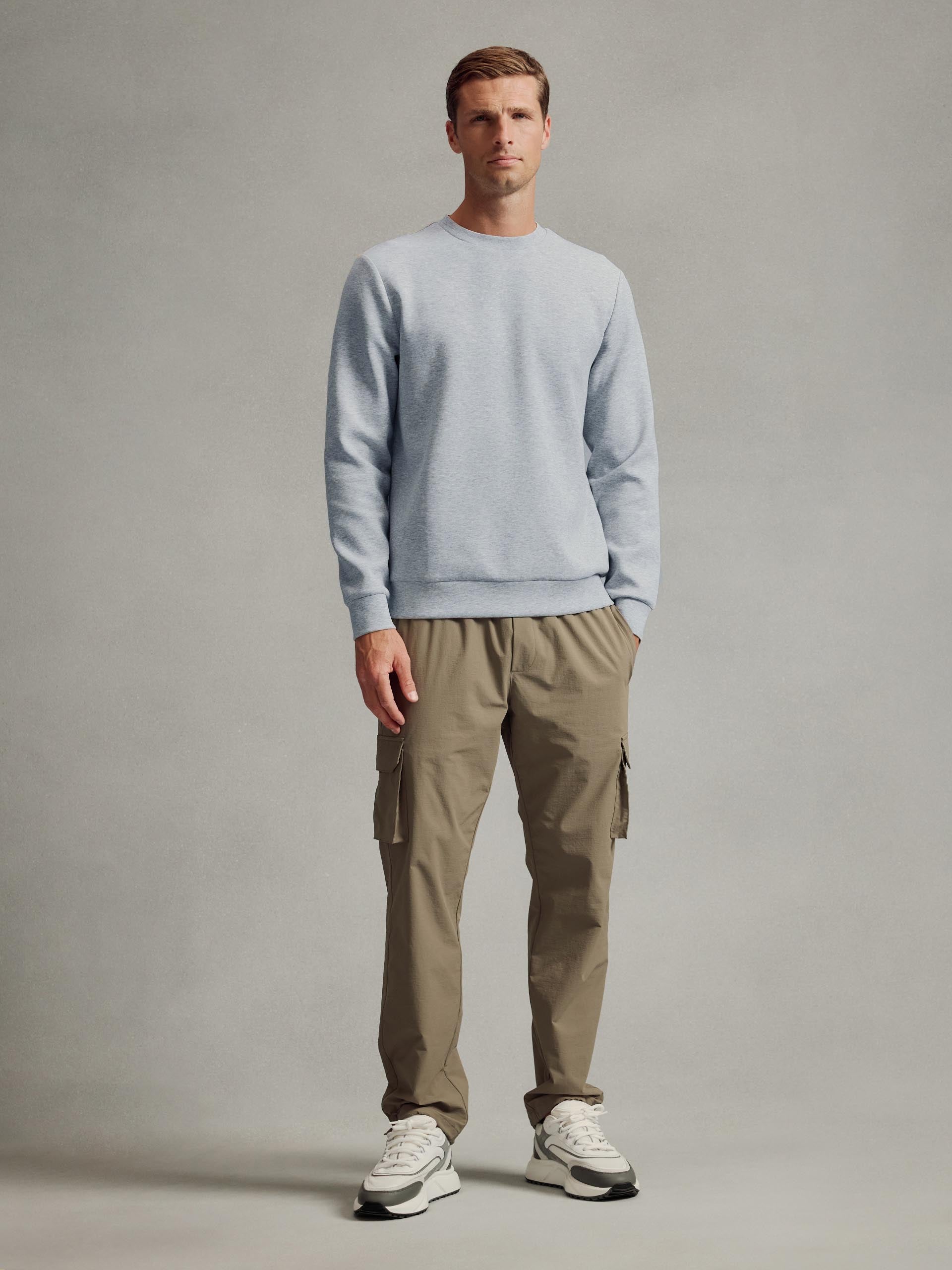 Interlock Jersey Sweatshirt in Marl Grey