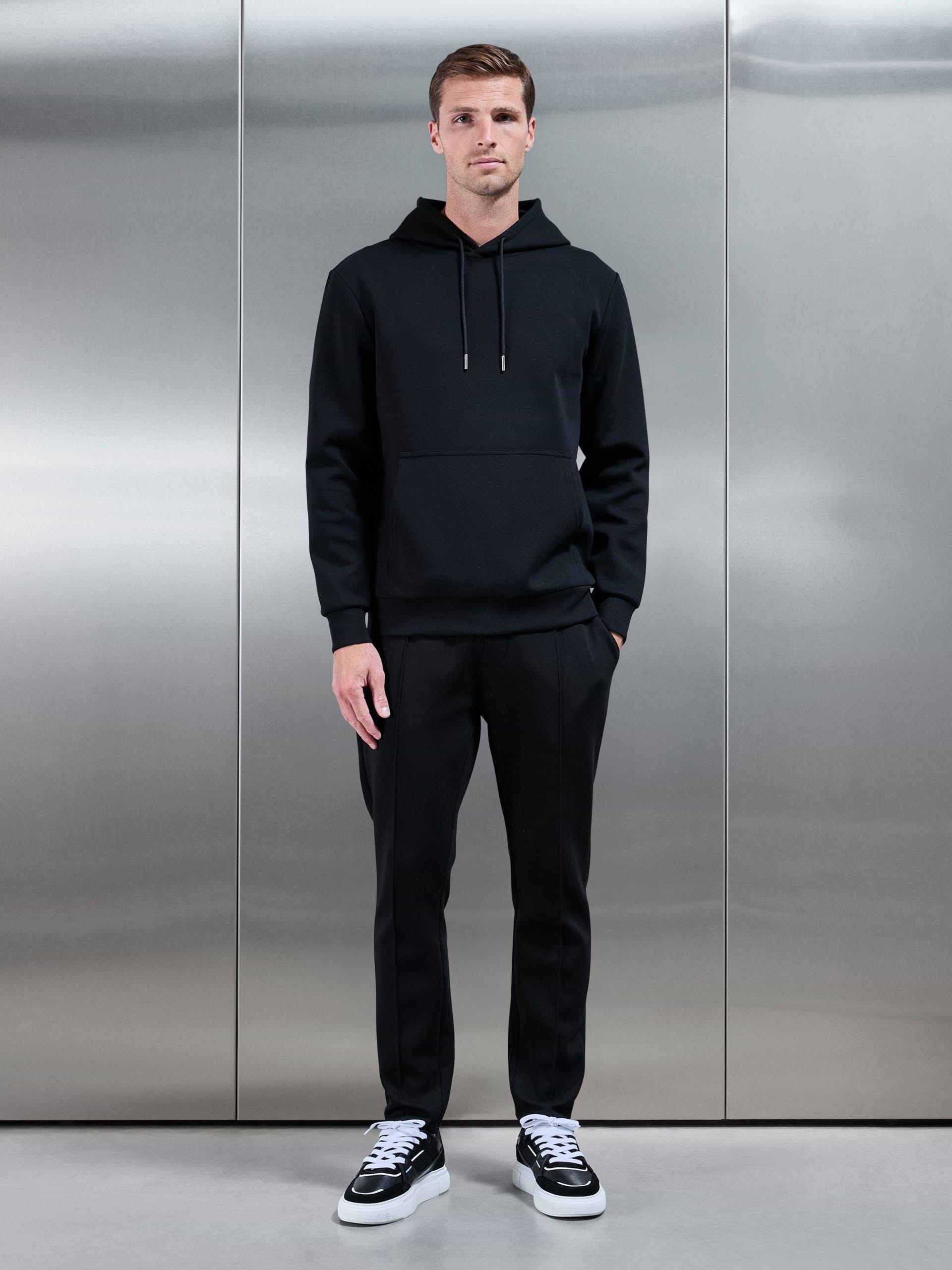 Interlock Jersey Tapered Jogger in Black