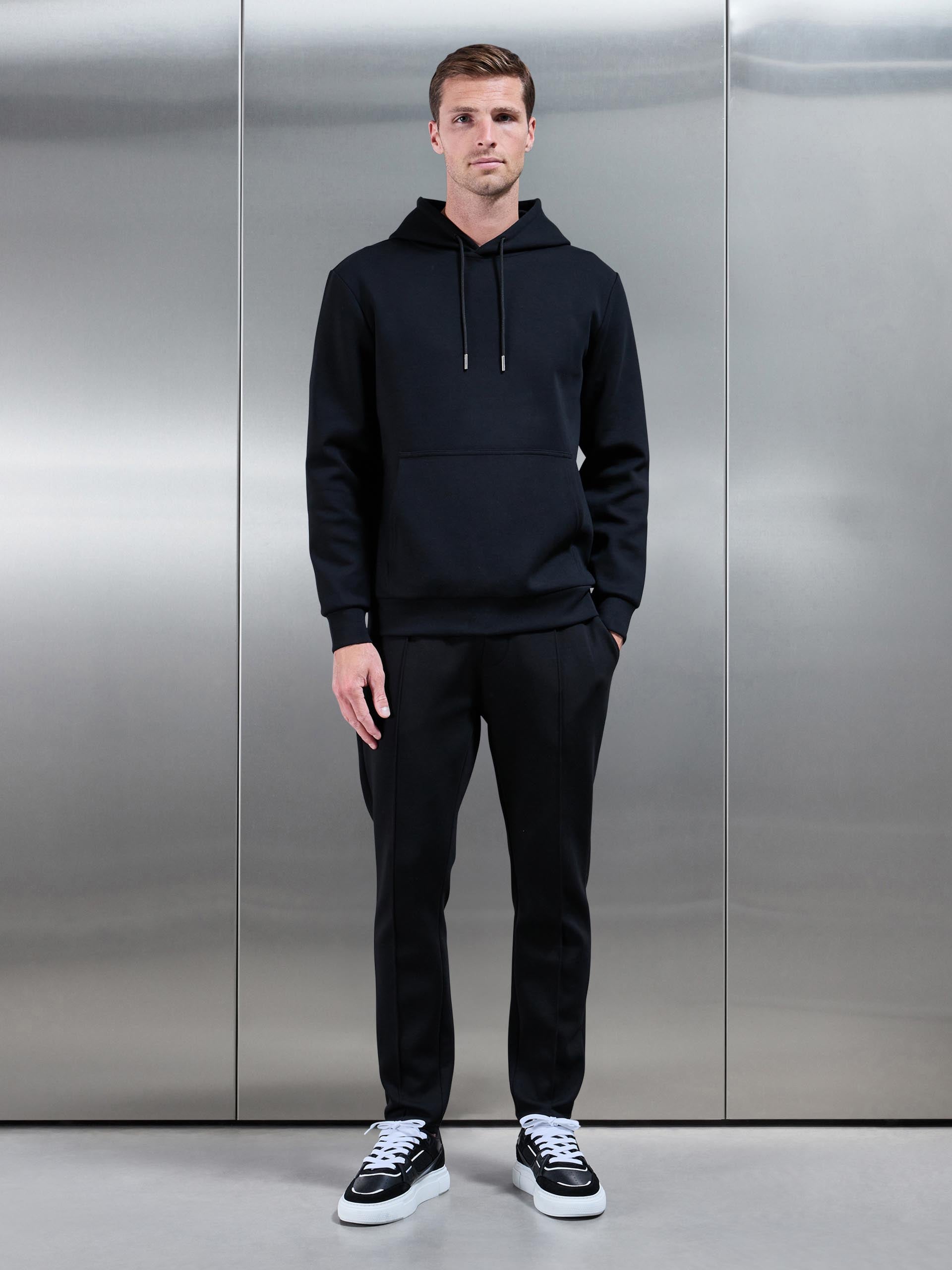 Interlock Jersey Tapered Jogger in Black