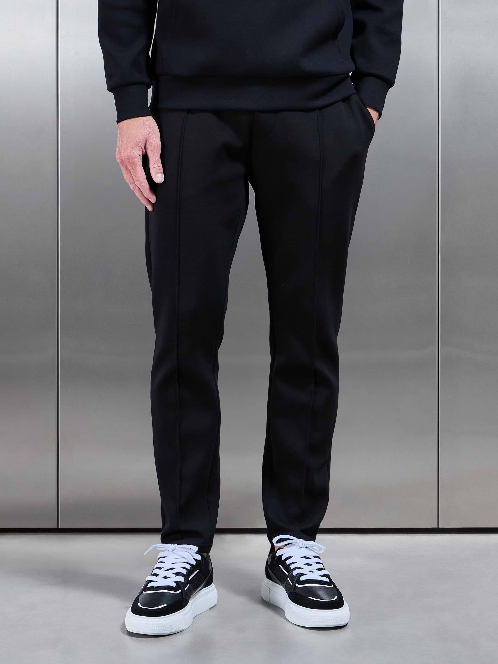 Interlock Jersey Tapered Jogger in Black