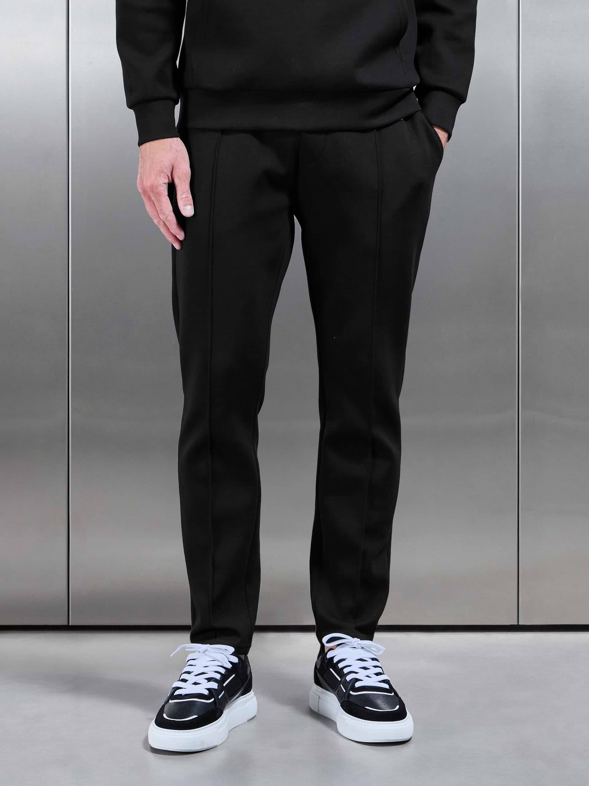 Interlock Jersey Tapered Jogger in Black