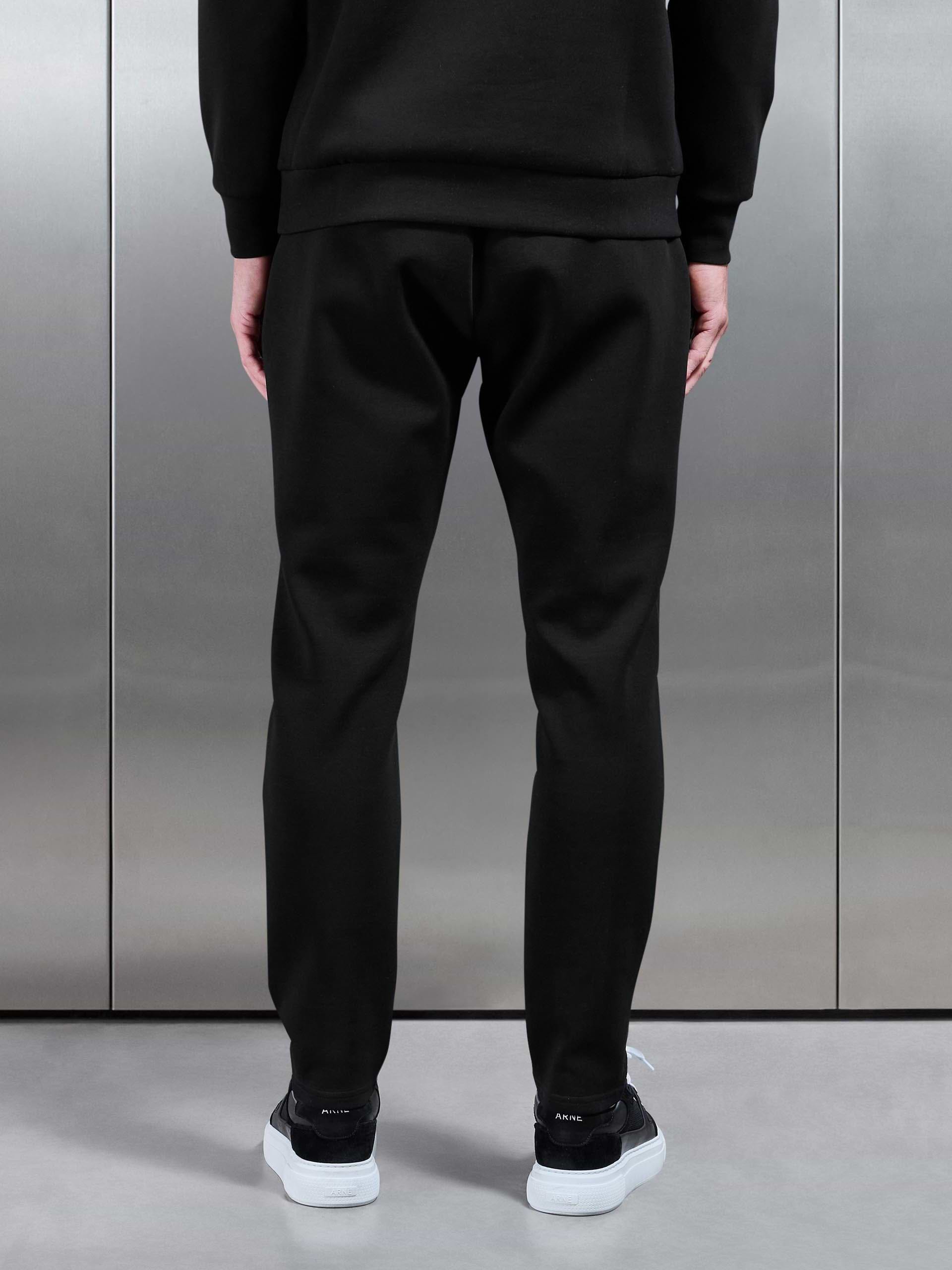 Interlock Jersey Tapered Jogger in Black
