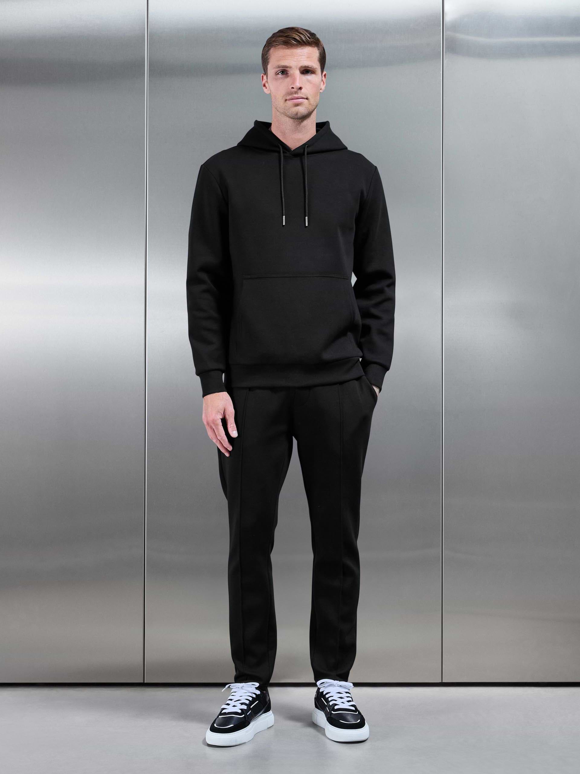 Interlock Jersey Tapered Jogger in Black