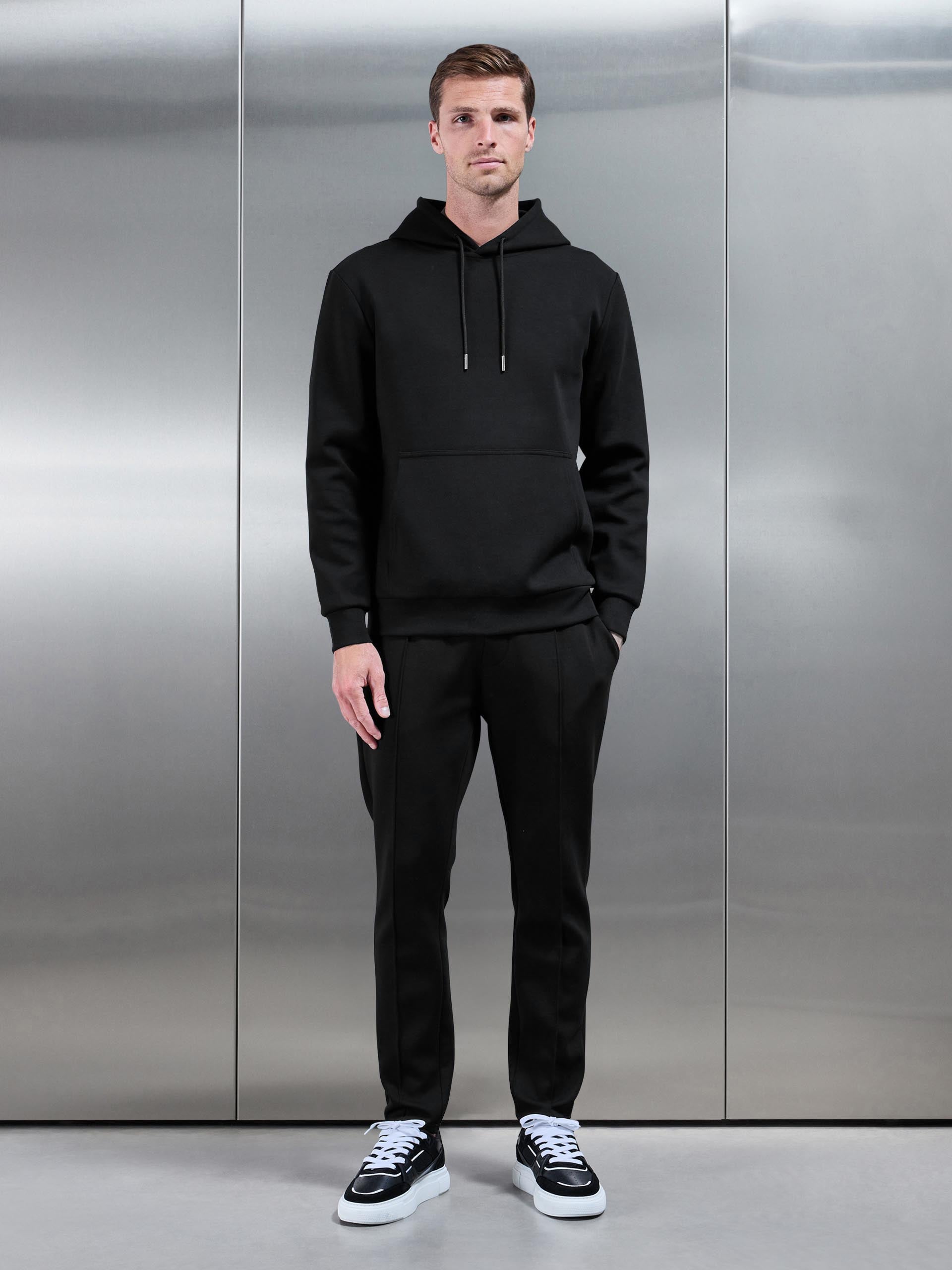 Interlock Jersey Tapered Jogger in Black