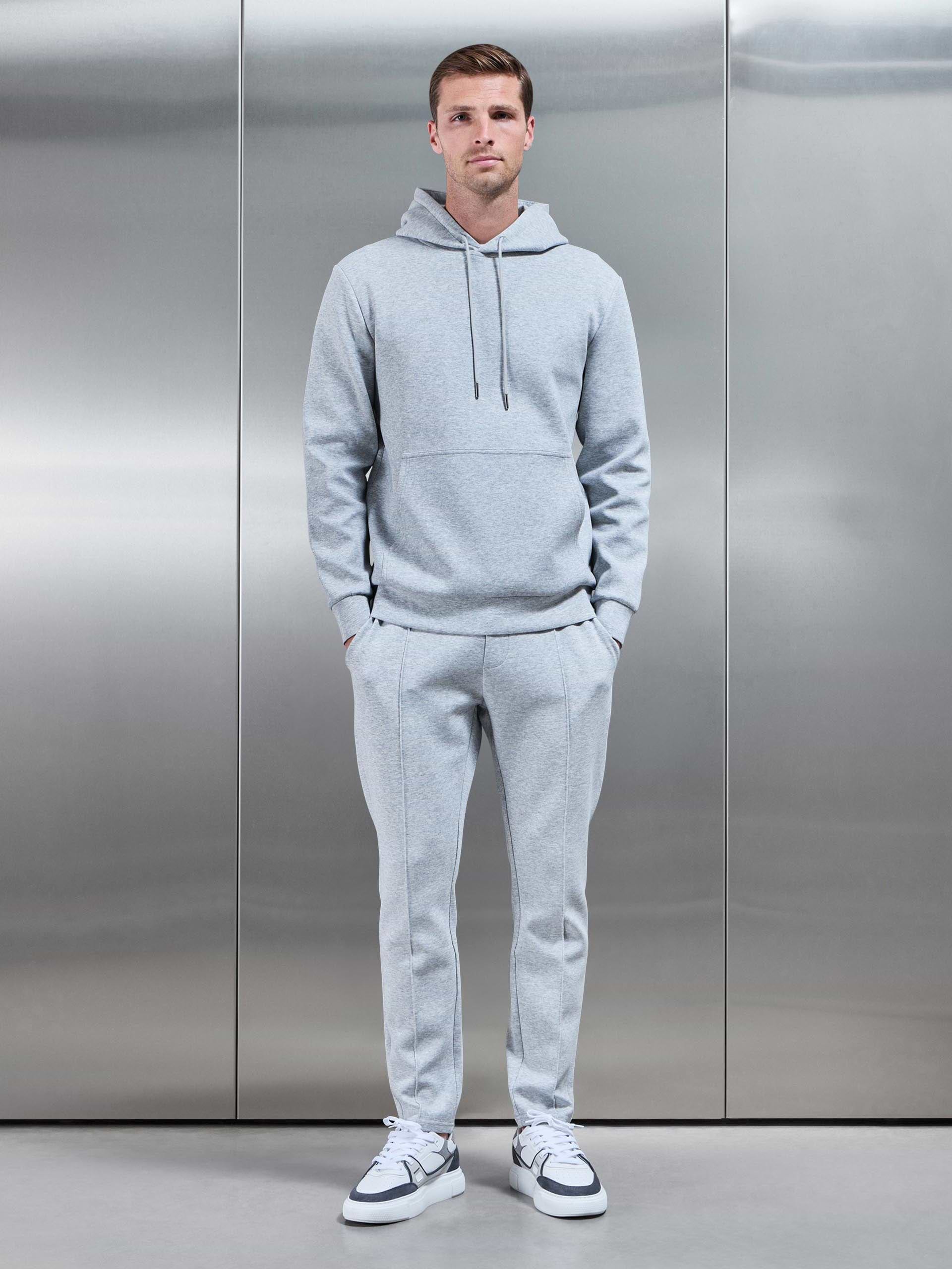 Interlock Jersey Tapered Jogger in Marl Grey