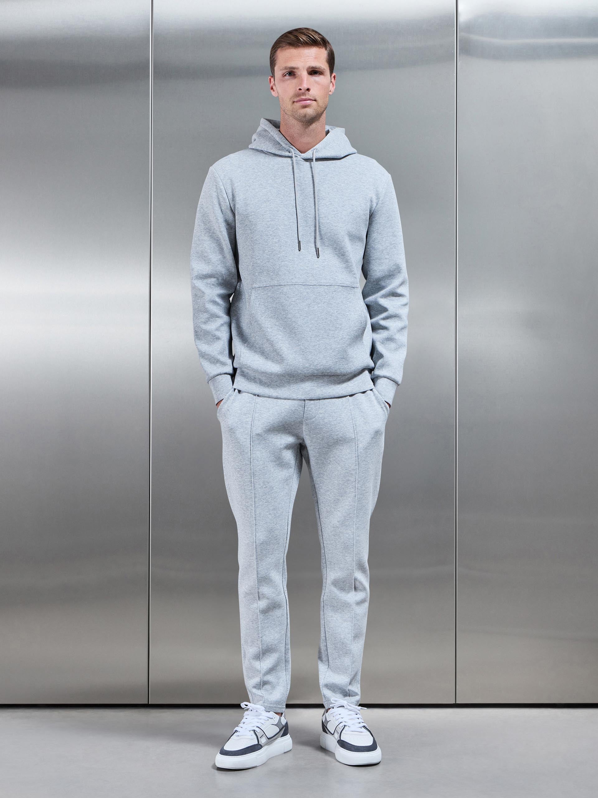 Interlock Jersey Tapered Jogger in Marl Grey